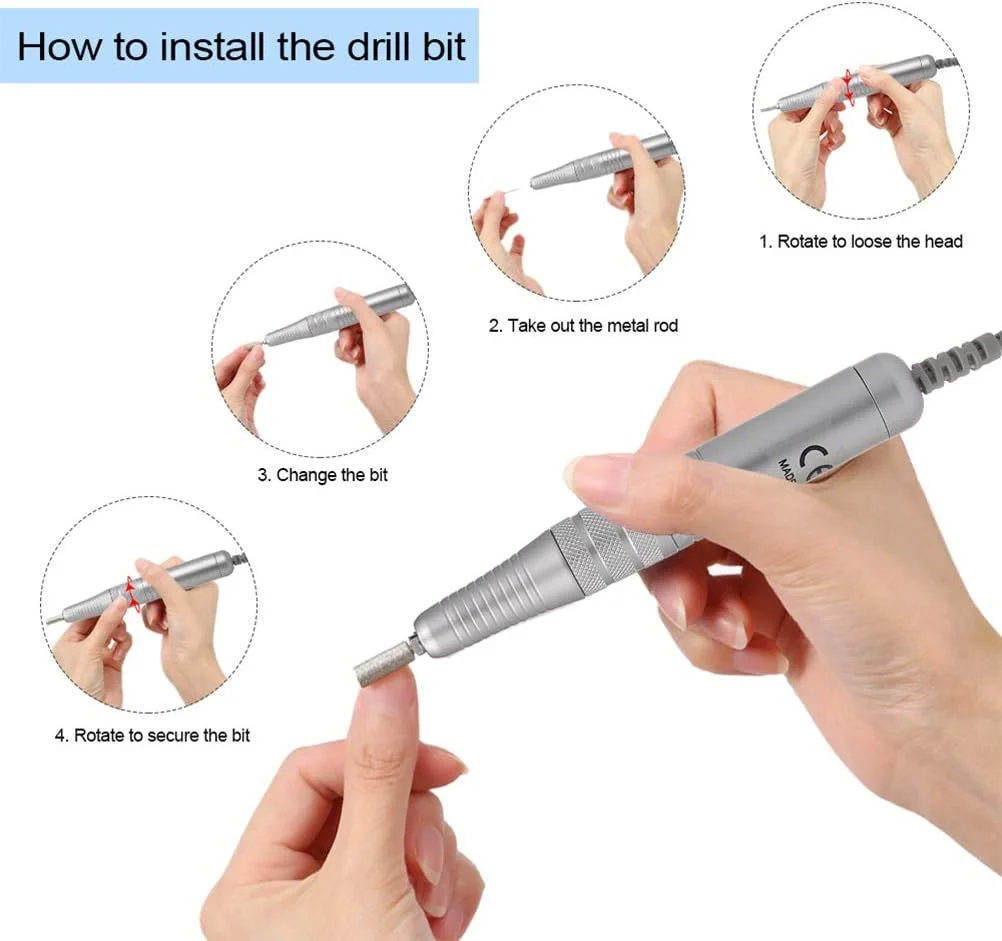 دستگاه مانیکور برقی حرفه ای GZDodek، قلم پدیکور، سوهان ناخن، ابزار ناخن، 6 سر سوهان (طلایی) دستگاه مانیکور برقی حرفه ای GZDodek، قلم پدیکور، سوهان ناخن، ابزار ناخن، 6 سر سوهان (طلایی)