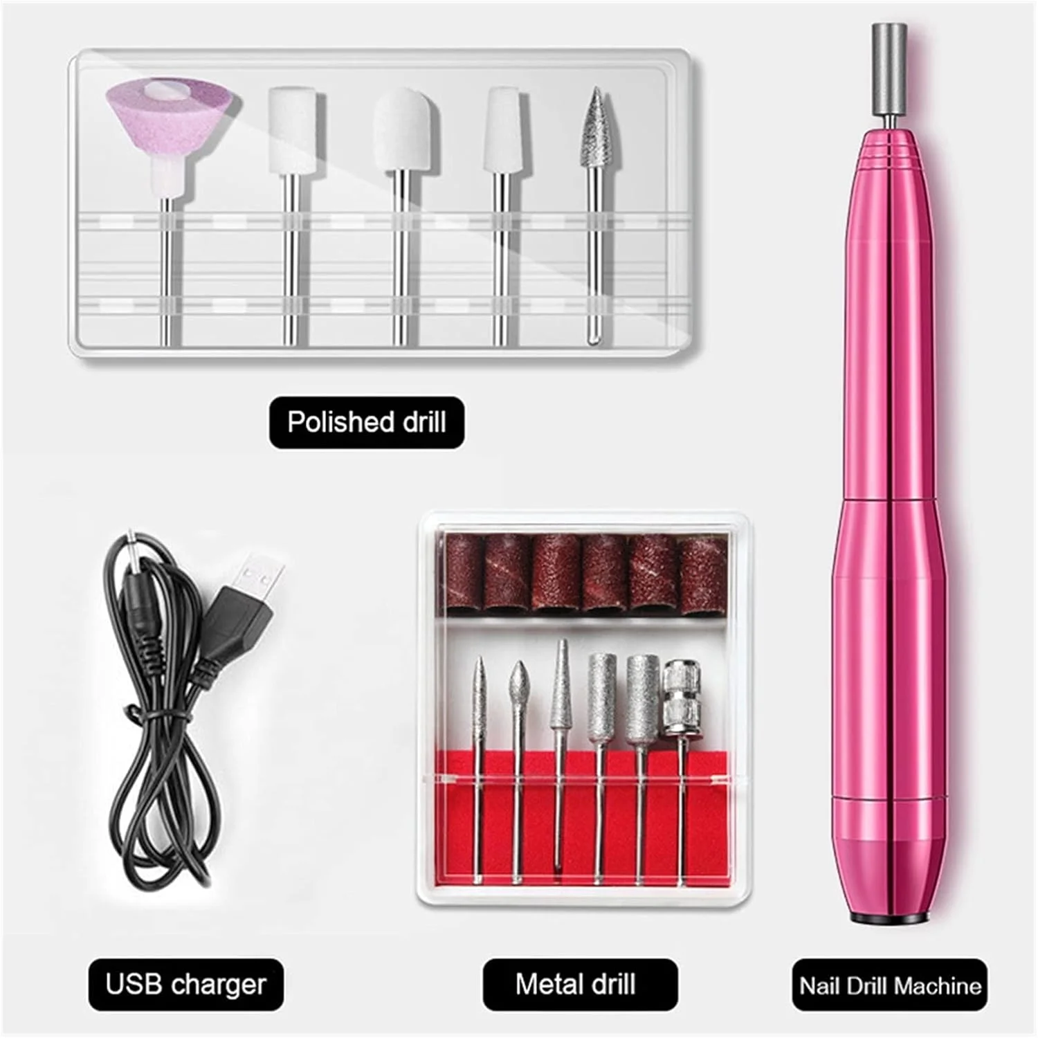 دستگاه سوهان برقی ناخن GZDodek، ست دستگاه مانیکور قابل حمل، ست پدیکور، فایل ناخن، کیت ابزار طراحی ناخن، تجهیزات حذف ژل برای ناخن های اکریلیک حرفه ای (طلایی (USB))