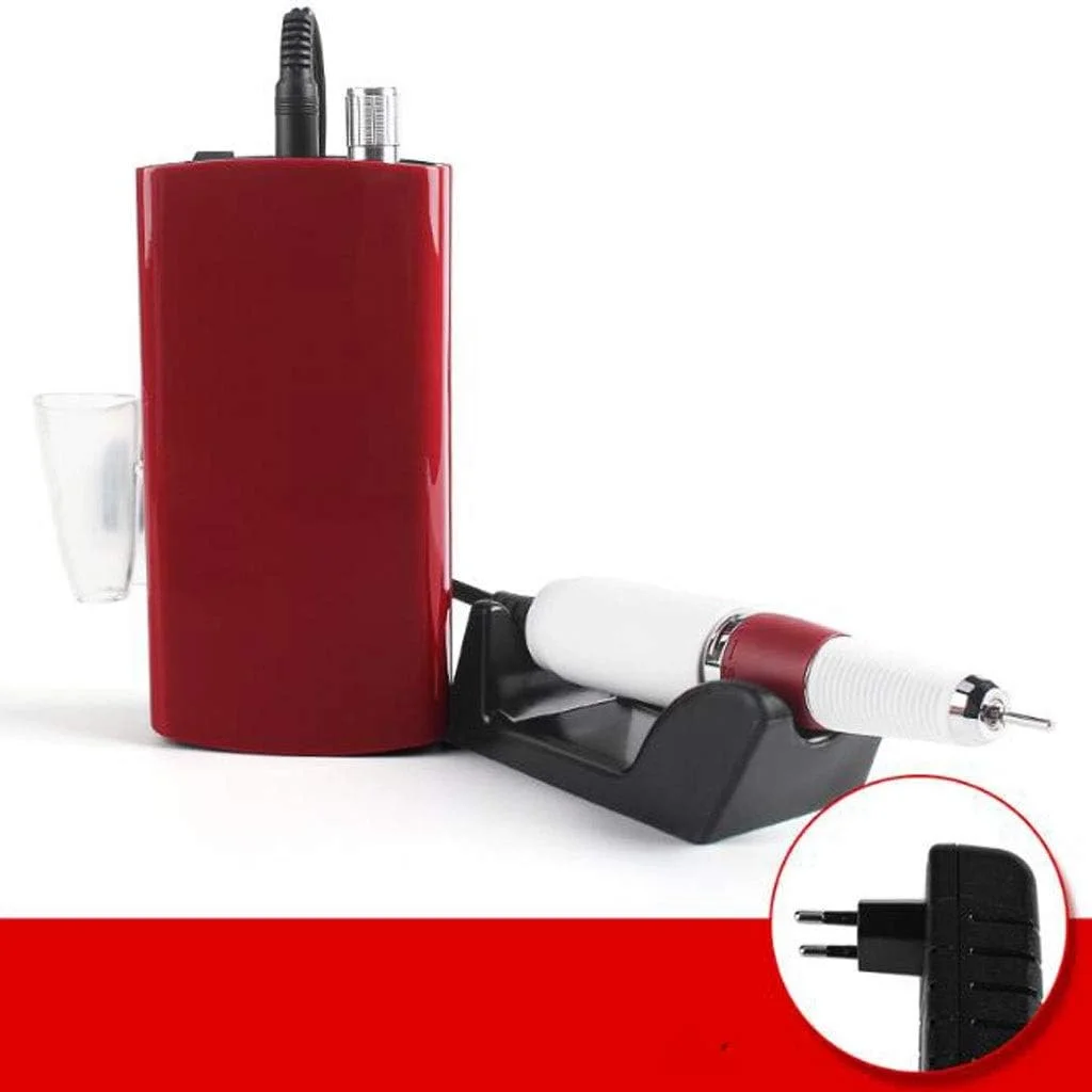 دستگاه سوهان برقی ناخن حرفه ای GZDcjsc، سوهان ناخن برقی قابل شارژ، دستگاه قابل حمل حذف ناخن اکریلیک، کیت دستگاه پولیش حرفه ای، با سرعت 35000 دور در دقیقه، بافر ناخن مانیکور پدیکور (قرمز)