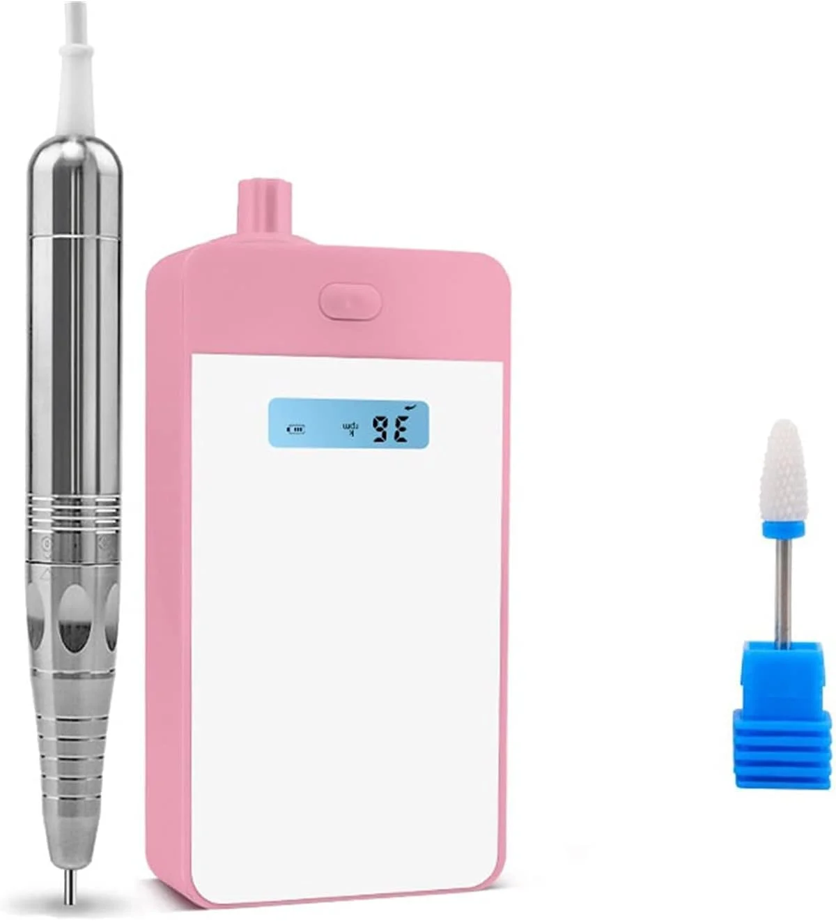دستگاه سوهان برقی ناخن GZDcjsc، قابل شارژ، حرفه ای، بدون برس، دریل ناخن 35000 دور در دقیقه، مانیکور برقی ناخن 36 وات، ابزار شارژ موتور بدون برس پدیکور برای ناخن های طبیعی و لاک ژل (صورتی)