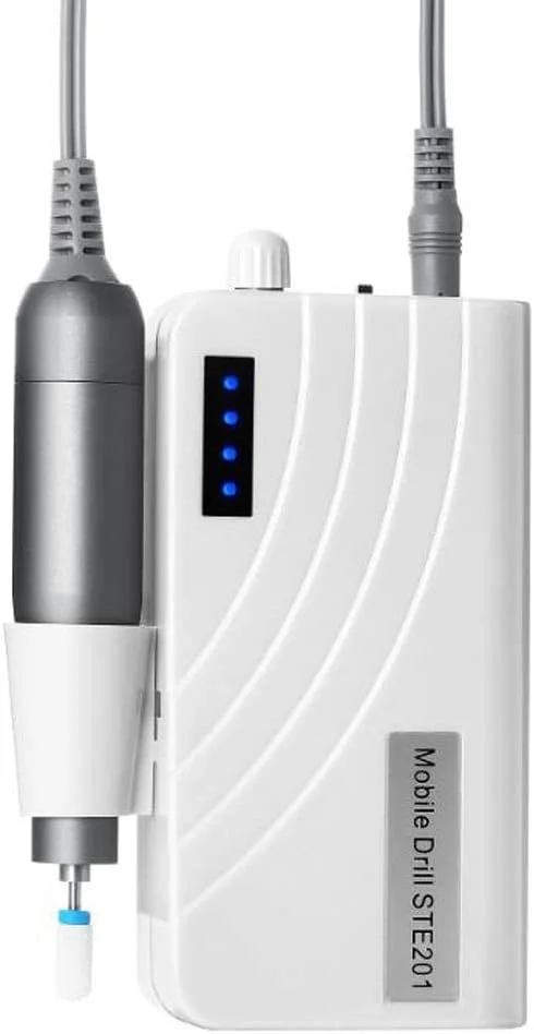 دستگاه سوهان برقی ناخن حرفه ای GZDcjsc، ست مانیکور و پدیکور برقی، دستگاه سوهان برقی ناخن با نور LED برای ناخن های اکریلیک، بافر ناخن، مدل Man (سفید)