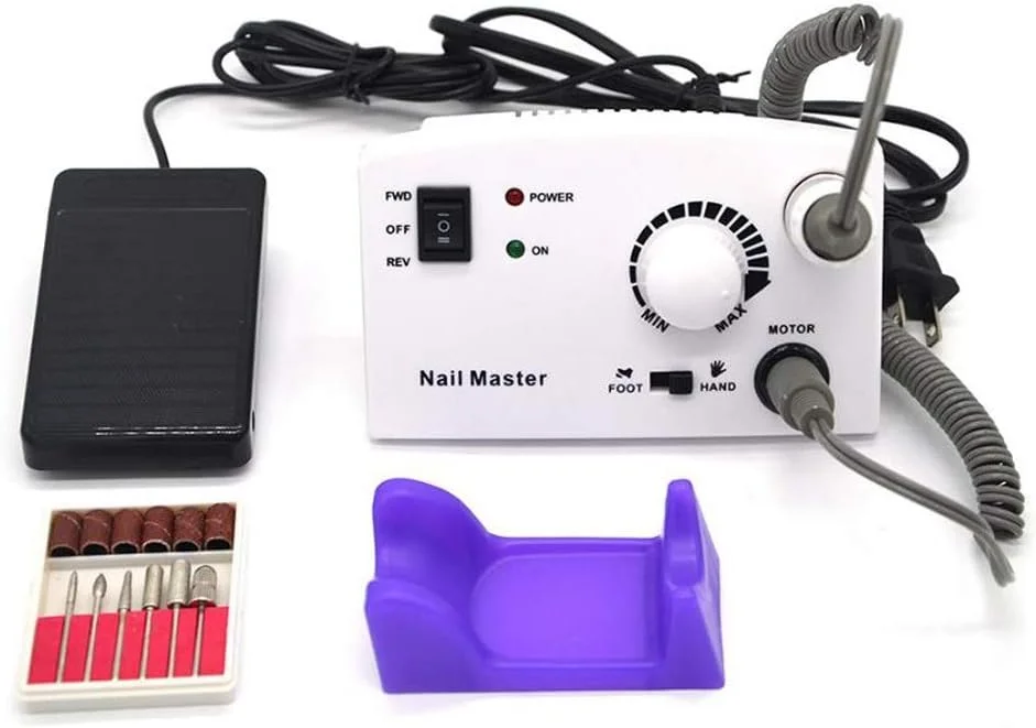 دستگاه سوهان برقی ناخن حرفه ای GZDcjsc، کیت سوهان قابل حمل، 30000 دور در دقیقه، دستگاه مانیکور و پدیکور حرفه ای برای ناخن های اکریلیک و ژل، بافر ناخن (سفید)