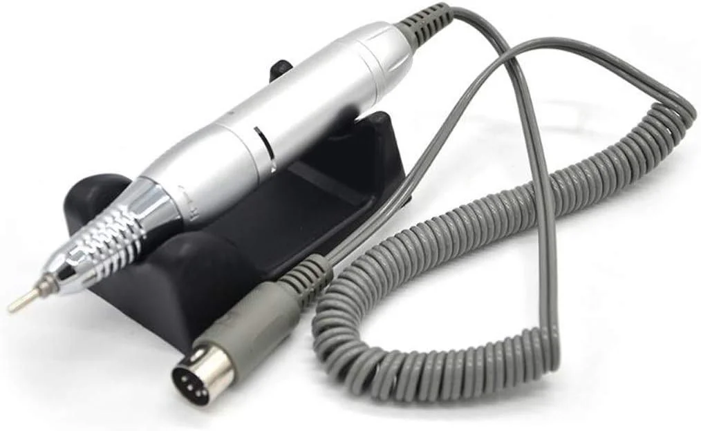 دستگاه سوهان ناخن حرفه ای GZDcjsc، دستگاه سوهان برقی ناخن، کیت سوهان قابل حمل 30000 دور در دقیقه، دستگاه پرکننده مانیکور پدیکور حرفه ای برای ناخن های اکریلیک و ناخن های ژل، بافر ناخن (نقره ای)