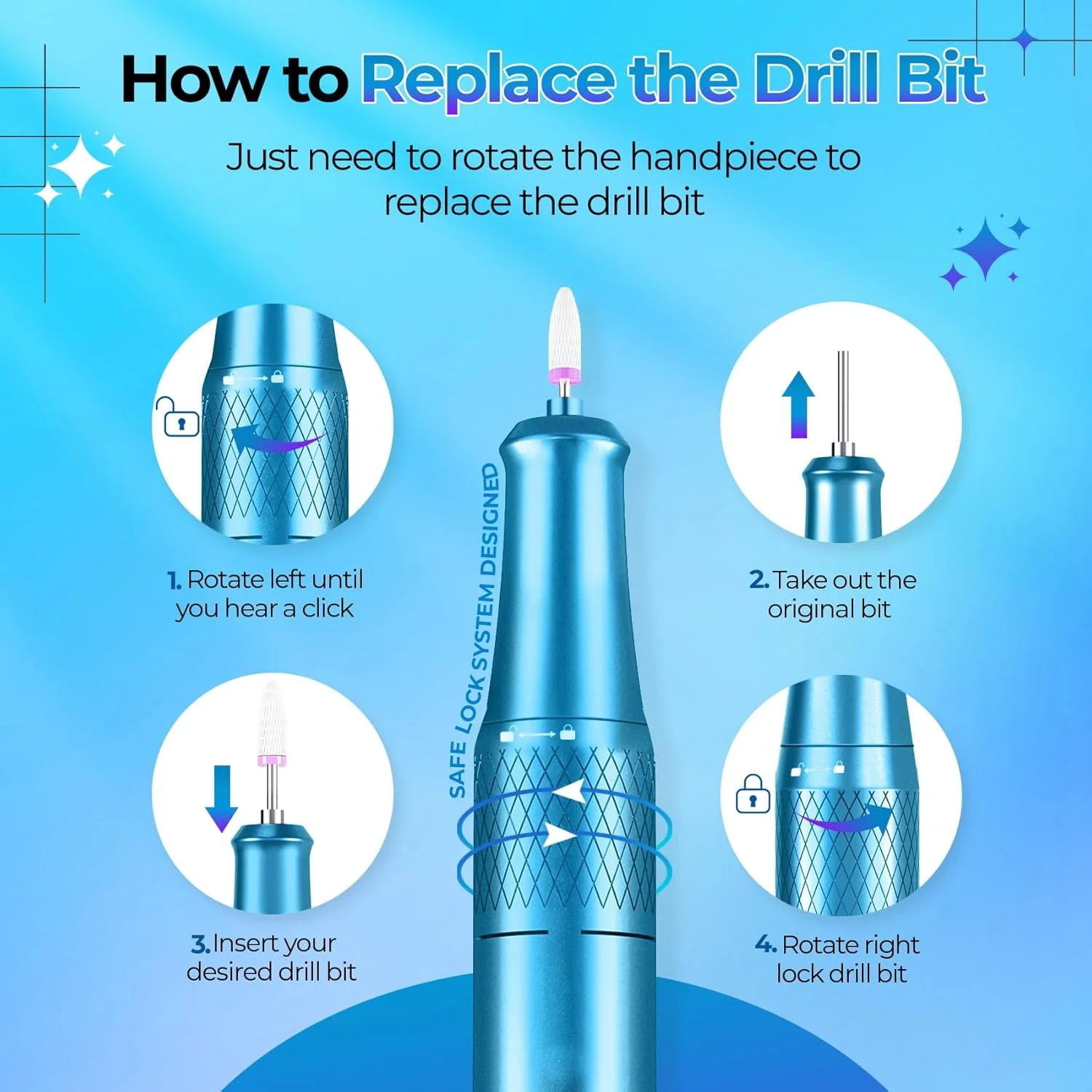 سوهان برقی ناخن GOLEEXU - کیت سوهان الکترونیکی حرفه ای 40000 دور در دقیقه، دستگاه سوهان الکترونیکی برای شکل دادن، پولیش و از بین بردن ناخن های ژلی آکریلیک، کیت مانیکور و پدیکور