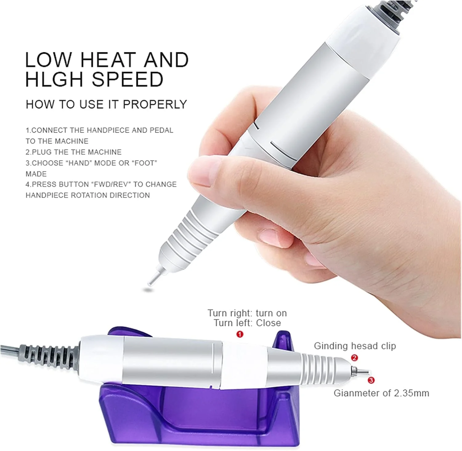 دستگاه سوهان برقی ناخن GHQERTY با سرعت 35000 دور در دقیقه، دستگاه مانیکور، لوازم جانبی دریل، کیت پدیکور، ست ابزار سوهان ناخن دستگاه سوهان برقی ناخن GHQERTY با سرعت 35000 دور در دقیقه، دستگاه مانیکور، لوازم جانبی دریل، کیت پدیکور، ست ابزار سوهان ناخن