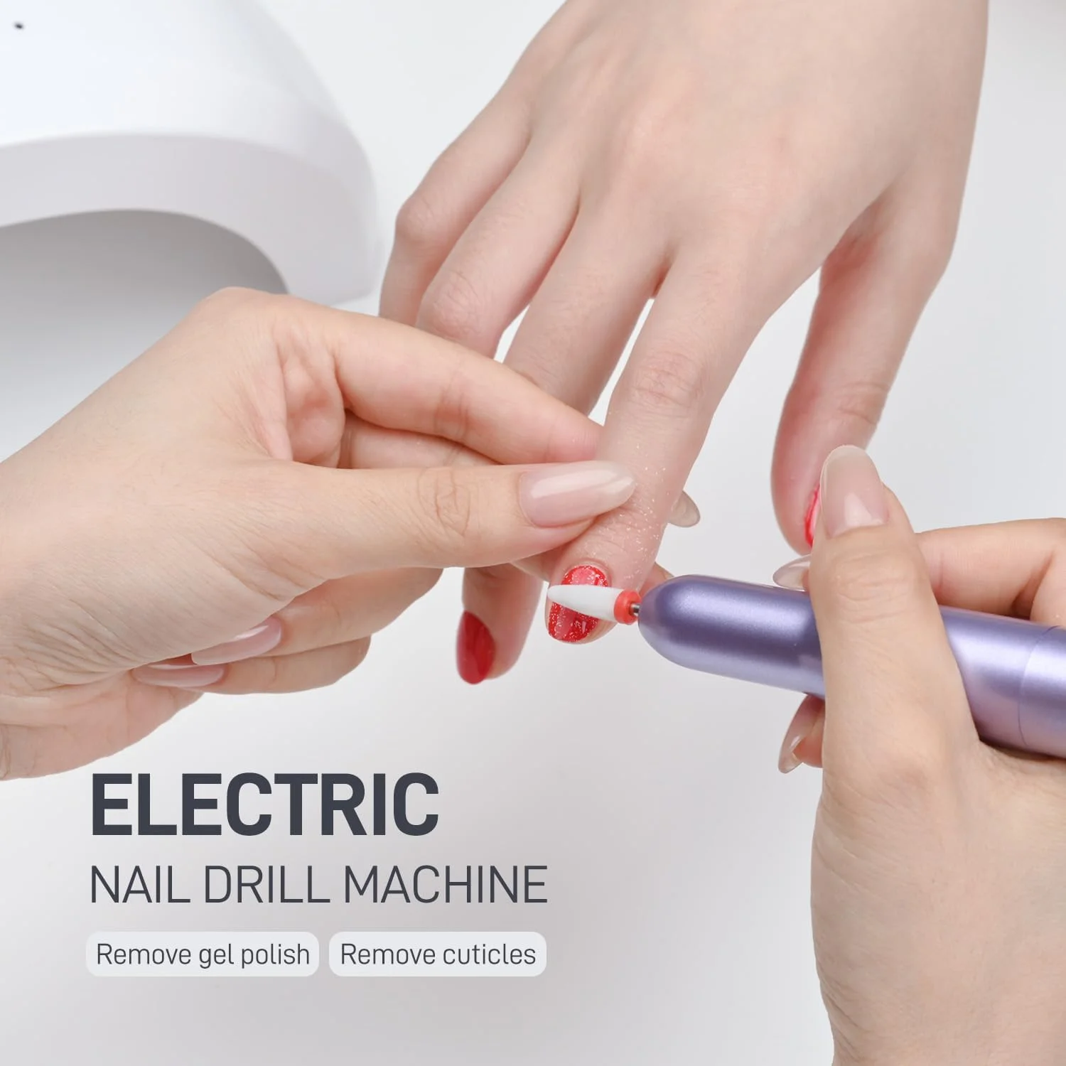 دستگاه سوهان برقی ناخن GAOY برای کاشت ناخن اکریلیک و ژل، سوهان برقی USB، ای فایل قابل حمل با سری سوهان، ابزار مانیکور پدیکور برای سالن خانگی، بنفش