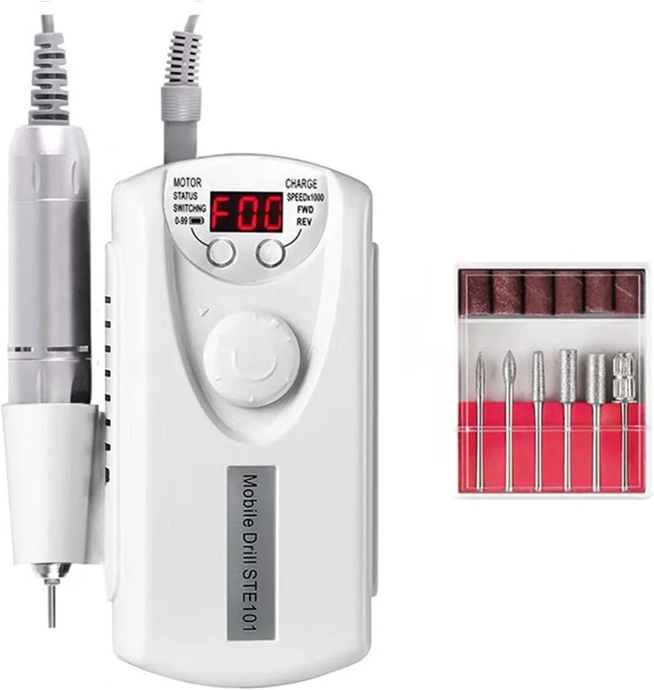 دستگاه سوهان برقی ناخن FURLOU، دستگاه مانیکور قابل حمل و شارژی، قلم برقی سوهان ناخن برای مانیکور، پولیشر ژل ناخن، تجهیزات طراحی ناخن، ابزار ناخن برای ناخن های طبیعی، لاک ژل (رنگ: سفید)