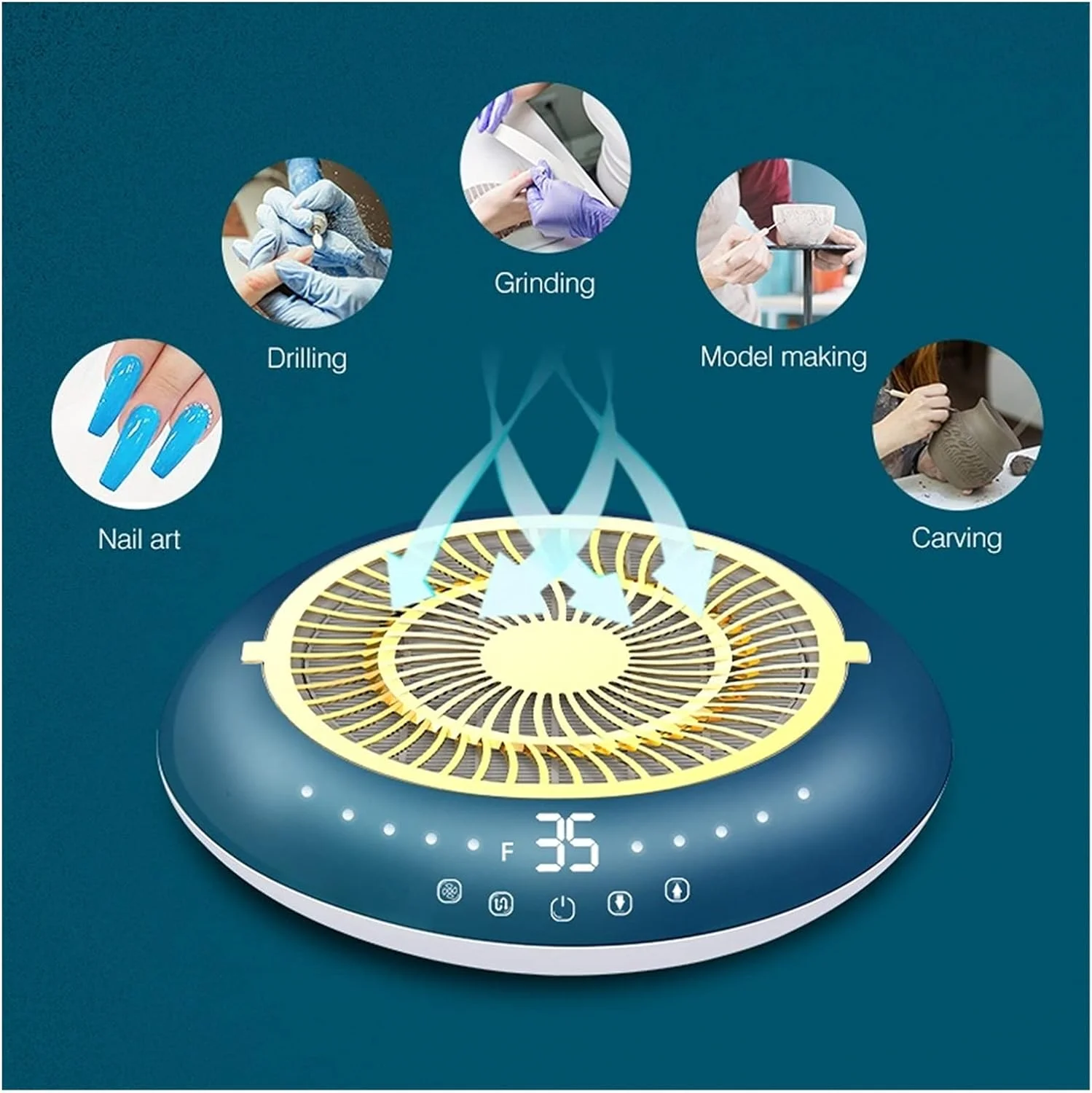 دستگاه جمع کننده گرد و غبار ناخن GHQERTY با سرعت 35000 دور در دقیقه، دستگاه دریل برقی ناخن و جمع کننده گرد و غبار 2 در 1 به همراه ابزار سوهان مانیکور (رنگ: سفید) دستگاه جمع کننده گرد و غبار ناخن GHQERTY با سرعت 35000 دور در دقیقه، دستگاه دریل برقی ناخن و جمع کننده گرد و غبار 2 در 1 به همراه ابزار سوهان مانیکور (رنگ: سفید)