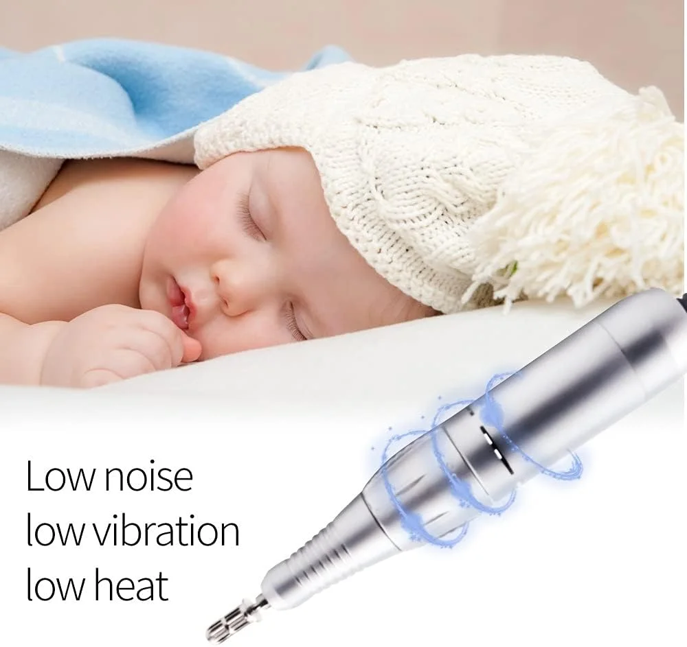 ست دستگاه مانیکور و پدیکور GHQERTY، 32 وات، 35000 دور در دقیقه، سوهان برقی ناخن با صفحه نمایش سرعت، دستگاه برش مانیکور و پدیکور (رنگ: 202 صورتی)