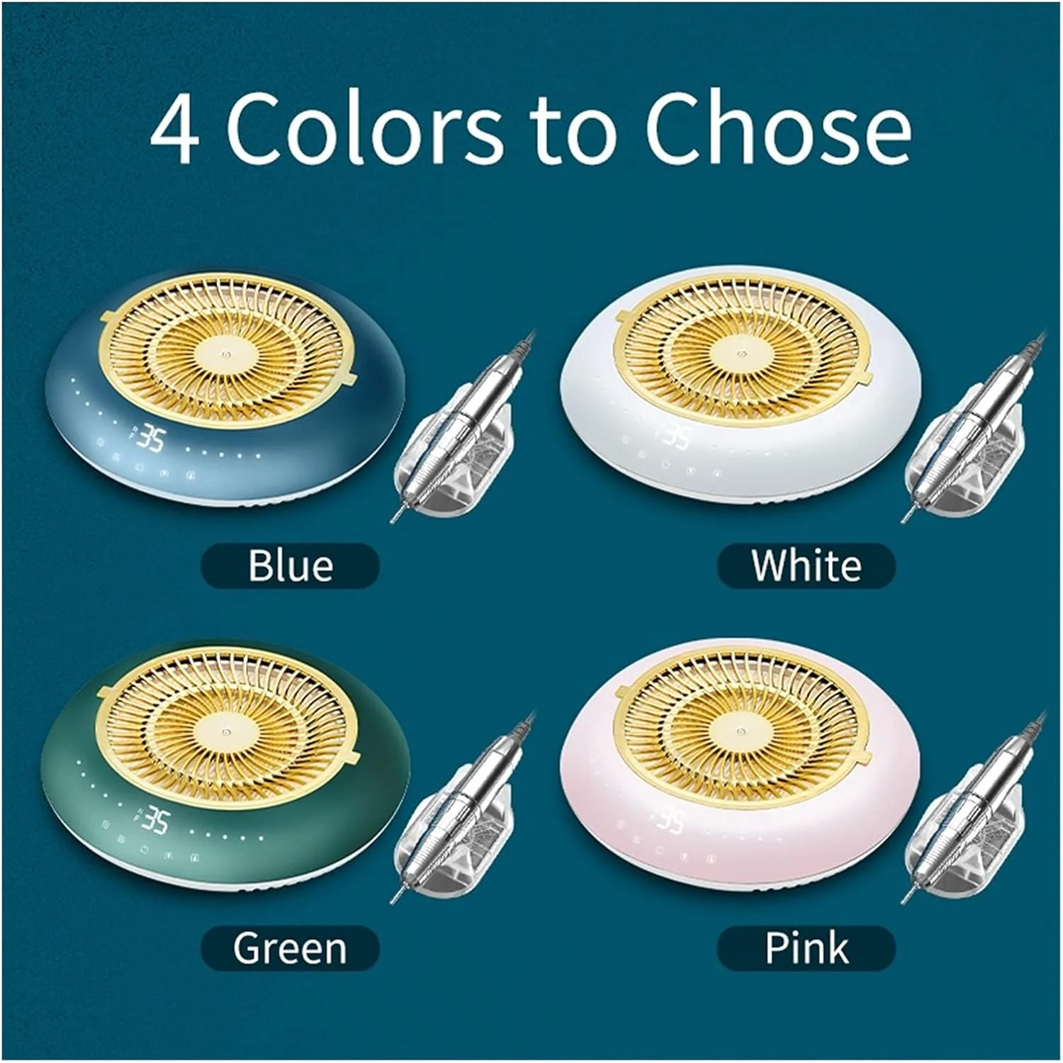 دستگاه جمع کننده گرد و غبار ناخن GHQERTY با سرعت 35000 دور در دقیقه، دستگاه دریل برقی ناخن و جمع کننده گرد و غبار 2 در 1 به همراه ابزار سوهان مانیکور (رنگ: سفید) دستگاه جمع کننده گرد و غبار ناخن GHQERTY با سرعت 35000 دور در دقیقه، دستگاه دریل برقی ناخن و جمع کننده گرد و غبار 2 در 1 به همراه ابزار سوهان مانیکور (رنگ: سفید)