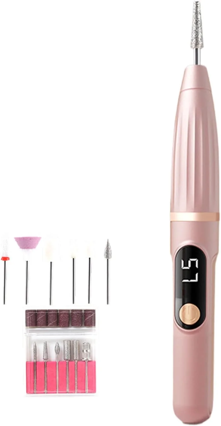 دستگاه سوهان برقی ناخن kinrguiyuez، دستگاه سوهان برقی ناخن، کیت مانیکور ابزار پدیکور قابل حمل با قطعات تعویضی، آسیاب قابل شارژ برای ناخن های دست و پا