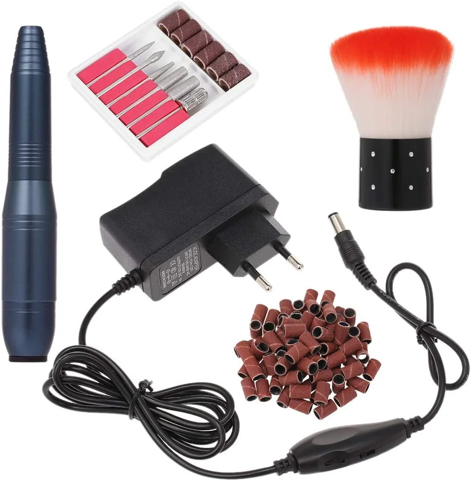 دستگاه سوهان برقی ناخن قابل حمل Layfoo، حرفه ای 20000 دور در دقیقه، کیت سوهان ناخن مانیکور برای ناخن های اکریلیک (مشکی، دوشاخه EU)