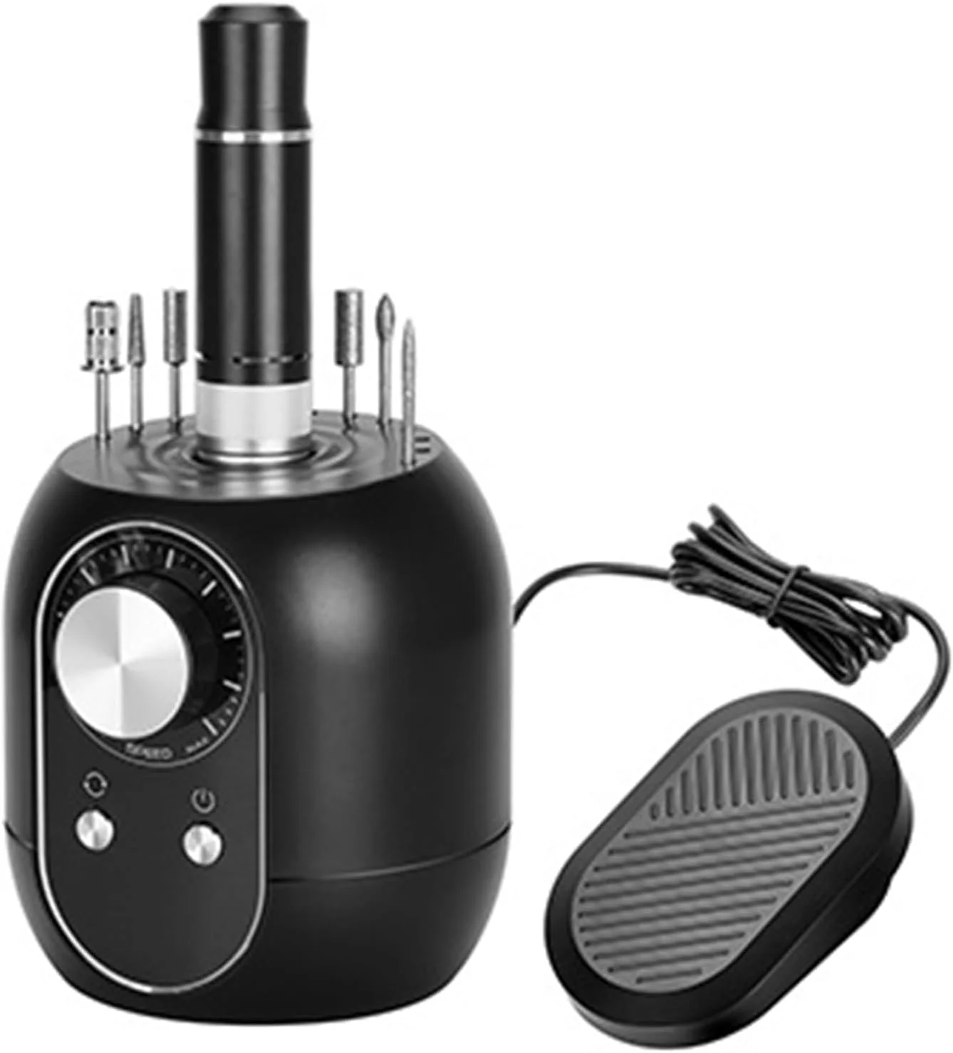 دستگاه سوهان برقی ناخن JYSWDZ برای ناخن های اکریلیک، 35000 دور در دقیقه، به همراه 6 سری سوهان، پدال پایی، مناسب برای ریموو ژل، مانیکور سالنی، تجهیزات طراحی ناخن