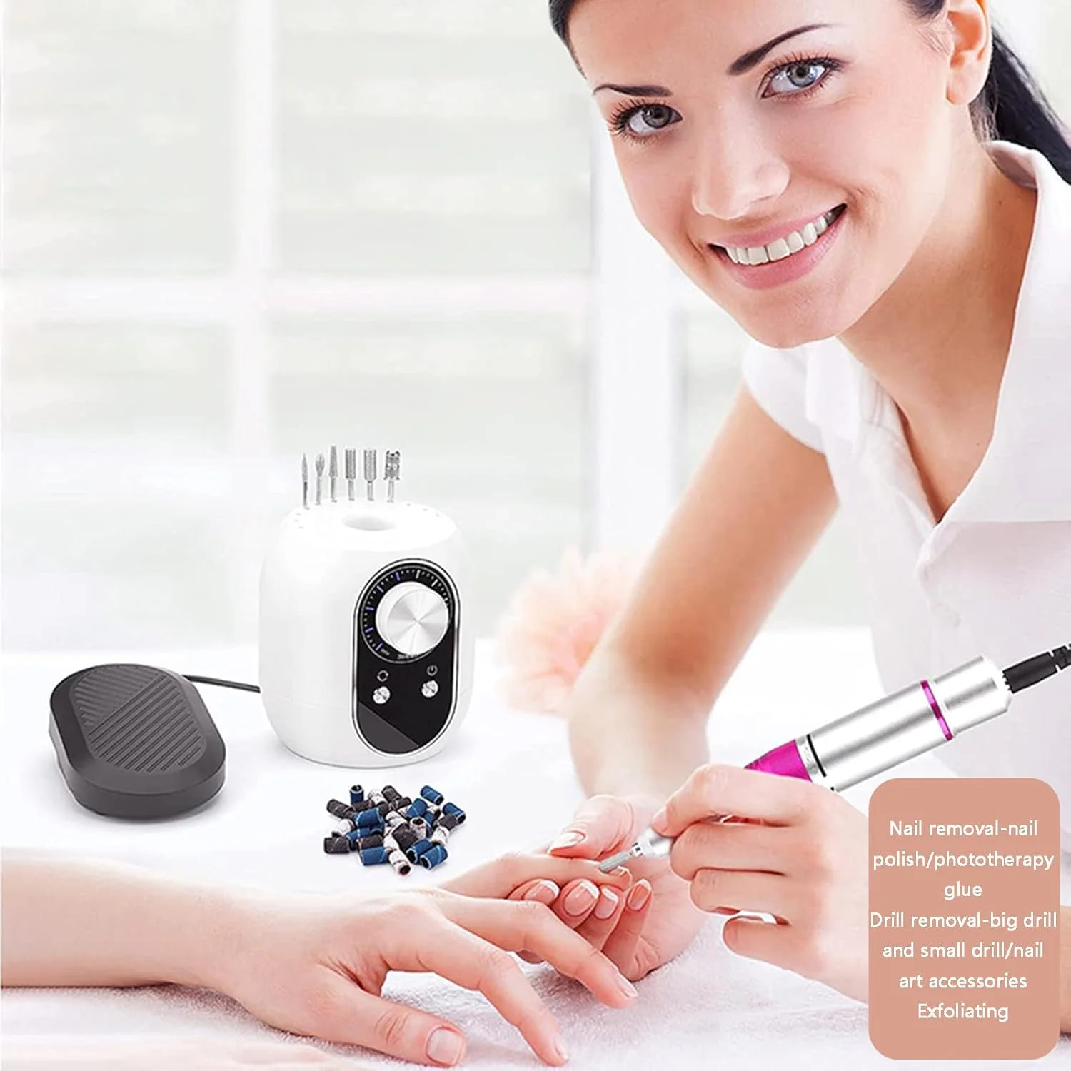 دستگاه سوهان برقی ناخن JYSWDZ برای ناخن های اکریلیک، 35000 دور در دقیقه، به همراه 6 سری سوهان، پدال پایی، مناسب برای ریموو ژل، مانیکور سالنی، تجهیزات طراحی ناخن دستگاه سوهان برقی ناخن JYSWDZ برای ناخن های اکریلیک، 35000 دور در دقیقه، به همراه 6 سری سوهان، پدال پایی، مناسب برای ریموو ژل، مانیکور سالنی، تجهیزات طراحی ناخن