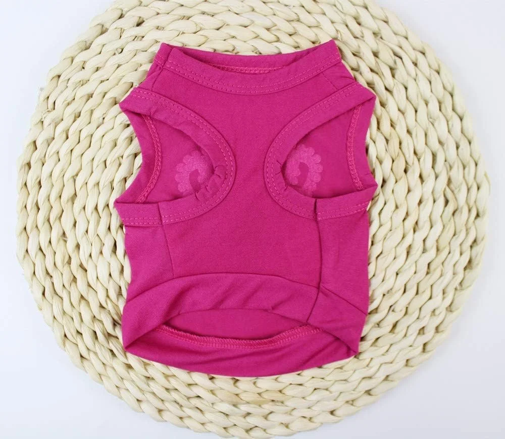 لباس سگ خرسی مامو، پیراهن سرخابی، جلیقه ارغوانی توله سگ با طرح تاج، لباس پرنسسی برای سگ و گربه های خانگی، تیشرت تابستانی توله سگ، لباس دخترانه سگ کوچک، تاپ تانک بچه گربه