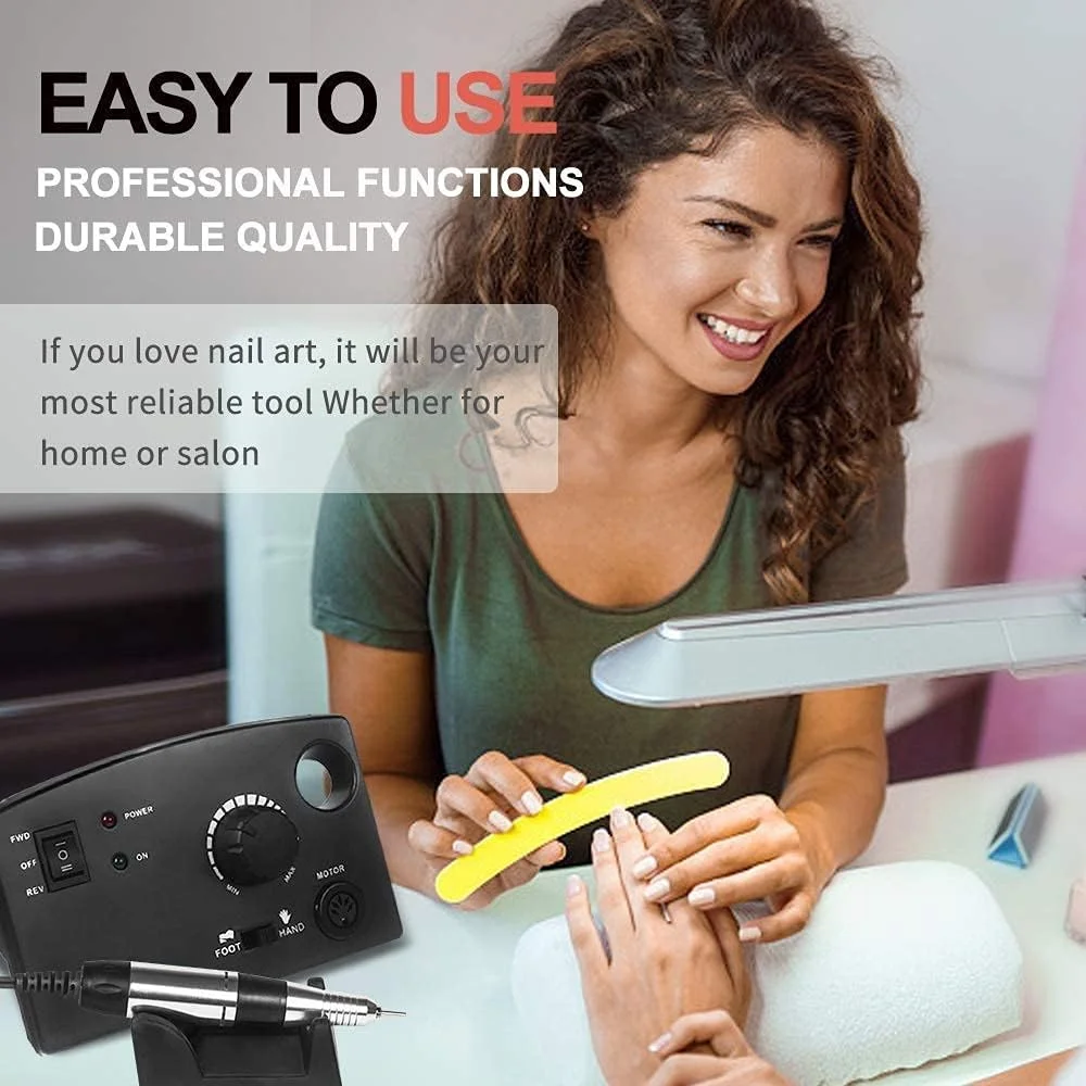 دستگاه سوهان برقی ناخن حرفه ای، کیت های سوهان برقی اکریلیک ناخن برای از بین بردن لاک ژل ناخن، دستگاه مانیکور خانگی/سالنی، 30000 دور در دقیقه (رنگ: صورتی)