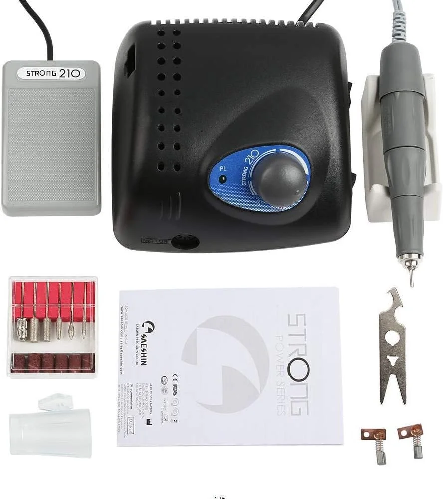 ست حرفه ای سوهان ناخن برقی مانیکور پدیکور برای سوهان زدن ناخن های اکریلیک، دستگاه پولیش، سوهان برقی، بافر ناخن، ابزار کوتیکول با 6 سری سوهان ناخن و 6 نوار سنباده