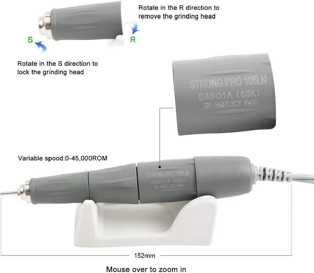ست حرفه ای سوهان ناخن برقی مانیکور پدیکور برای سوهان زدن ناخن های اکریلیک، دستگاه پولیش، سوهان برقی، بافر ناخن، ابزار کوتیکول با 6 سری سوهان ناخن و 6 نوار سنباده