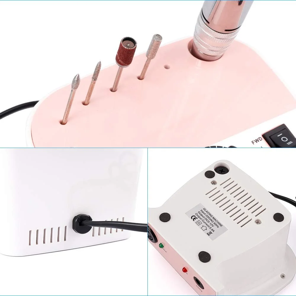 ست مانیکور برقی حرفه ای، دستگاه سوهان ناخن، دستگاه پدیکور برای ناخن های اکریلیک، از بین برنده لاک ژل با 150 نوار سنباده و 30 سری، مناسب برای استفاده خانگی، 35 وات 35000 دور در دقیقه