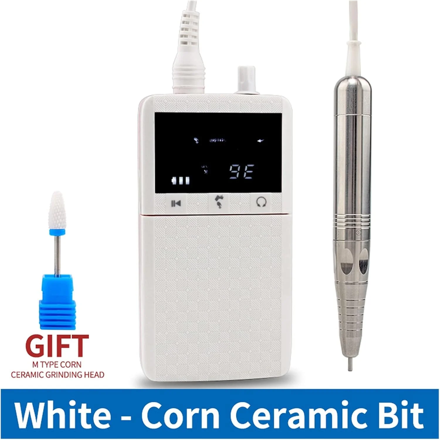 دستگاه سوهان برقی ناخن تمکین، قابل حمل، موتور براشلس شارژی، حرفه ای، 35000 دور در دقیقه، بی سیم، مناسب مانیکور و پدیکور به همراه متعلقات