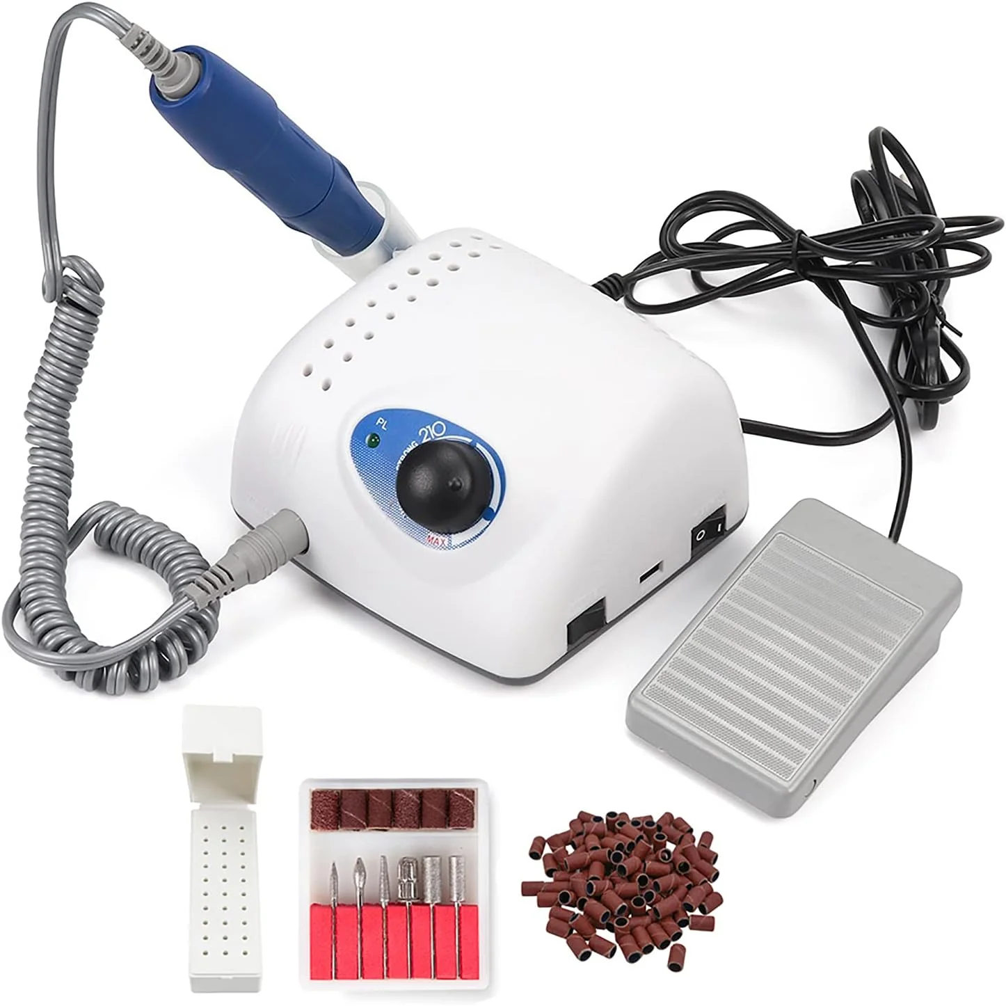 دستگاه سوهان برقی ناخن حرفه ای 65 وات 35000 دور در دقیقه به همراه هندپیس، مناسب مانیکور، پدیکور، سوهان ناخن، ابزار طراحی ناخن برای ناخن های اکریلیک