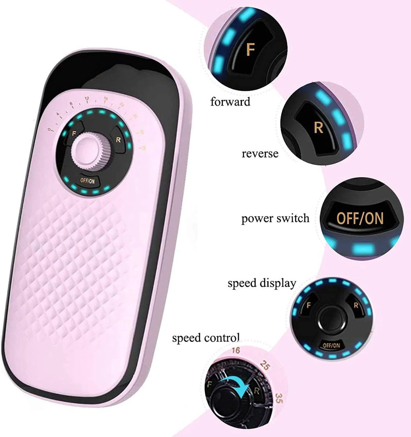 دستگاه سوهان برقی ناخن حرفه ای، 35000 دور در دقیقه، سوهان ناخن شارژی براشلس، برای ناخن های اکریلیک، لاک ژل، سالن یا خانه، 1200 میلی آمپر ساعت، قابل استفاده به عنوان پاور بانک موبایل، حرارت کم، نویز کم، لرزش کم، نارنجی