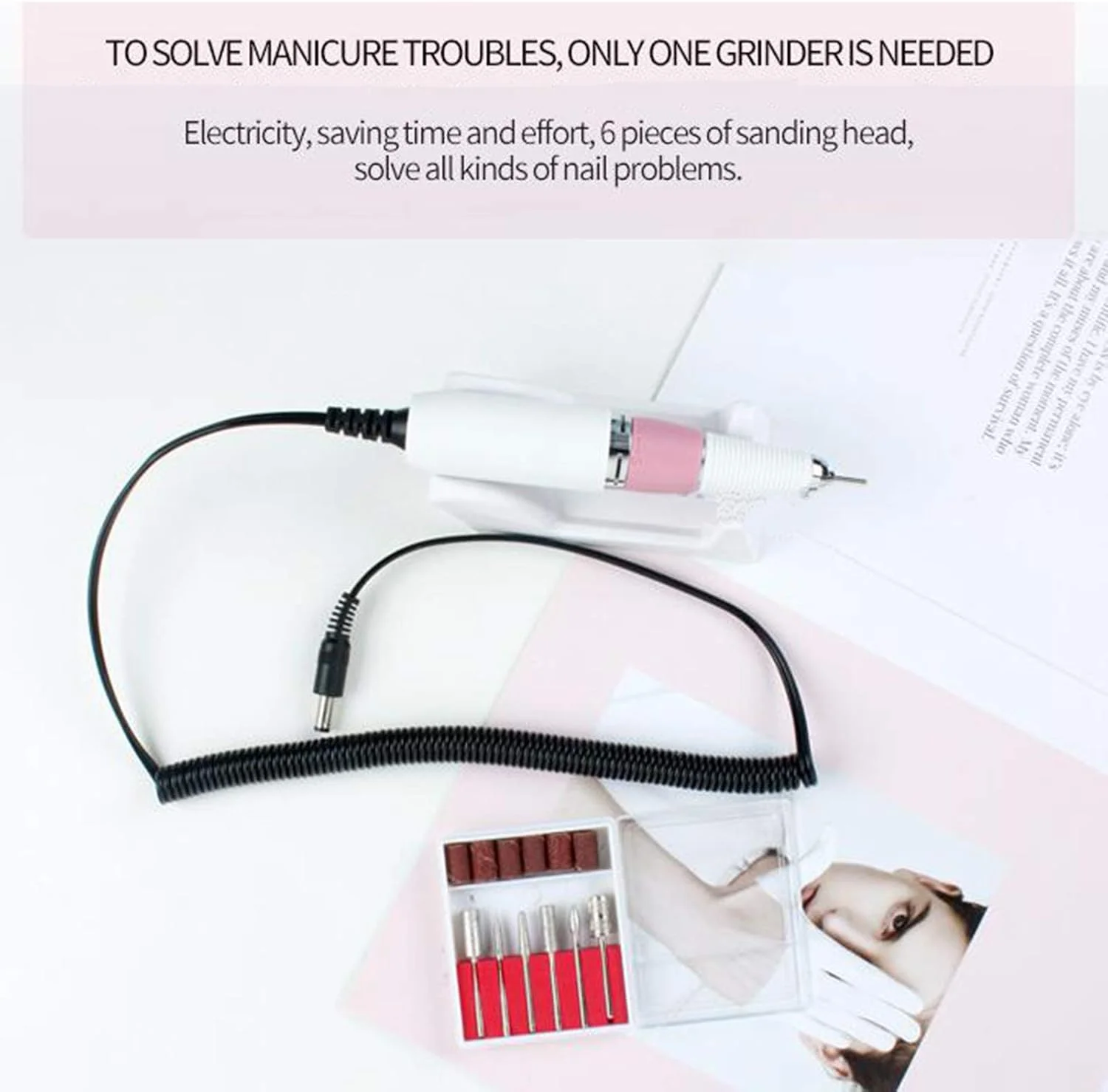 دستگاه سوهان برقی ناخن قابل حمل 30000 دور در دقیقه، ست مانیکور و پدیکور برقی قابل شارژ برای ناخن های اکریلیک و ناخن های ژلیش