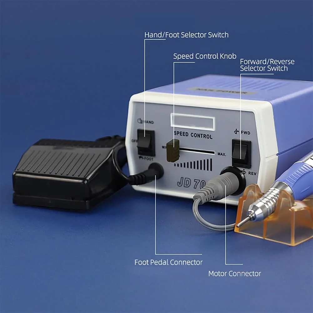 دستگاه سوهان برقی ناخن حرفه ای، گشتاور 2.0Ncm، وزن فقط 160 گرم، دستگاه برقی ناخن با سرعت بالا 30000 دور در دقیقه برای سوهان ناخن اکریلیک، پولیشر و آسیاب مانیکور ناخن