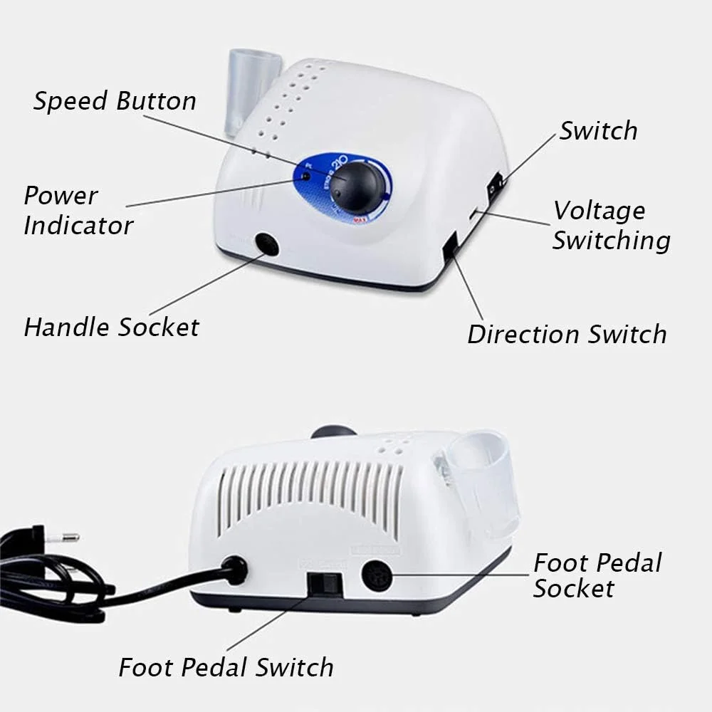 دستگاه سوهان برقی ناخن حرفه ای Thuepak با سرعت 40000 دور در دقیقه، پولیشر، ماشین سوهان برقی اکریلیک، ست لوازم مراقبت از ناخن انگشتان دست و پا، مناسب برای استفاده در منزل و سالن