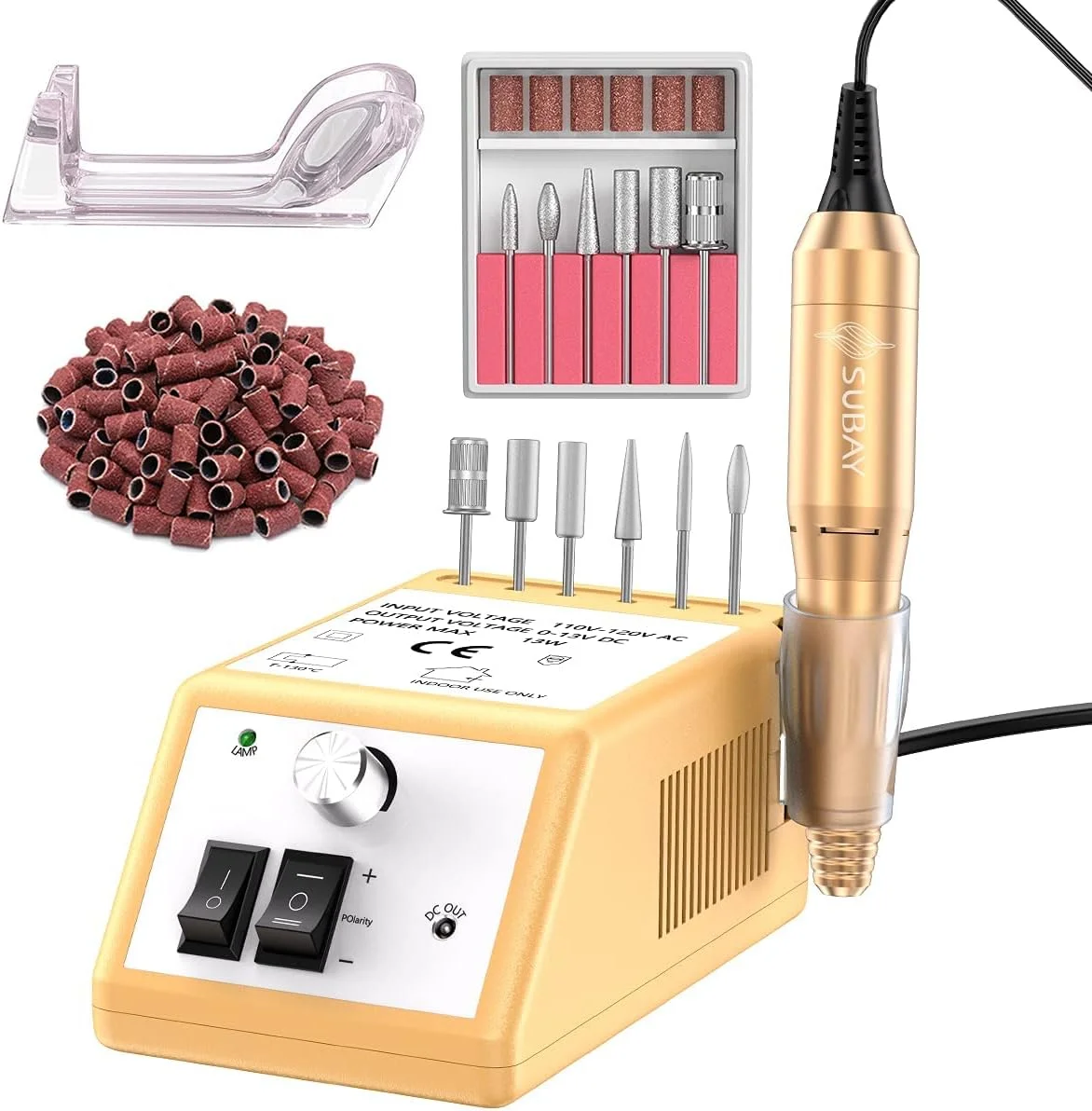 دستگاه سوهان برقی ناخن سوبای حرفه ای برای ناخن های اکریلیک، ناخن های ژل، کیت سوهان برقی ناخن 20000 دور در دقیقه برای لوازم سالن ناخن، ابزار مانیکور پدیکور سوهان برقی ناخن برای حرفه ای ها و مبتدیان
