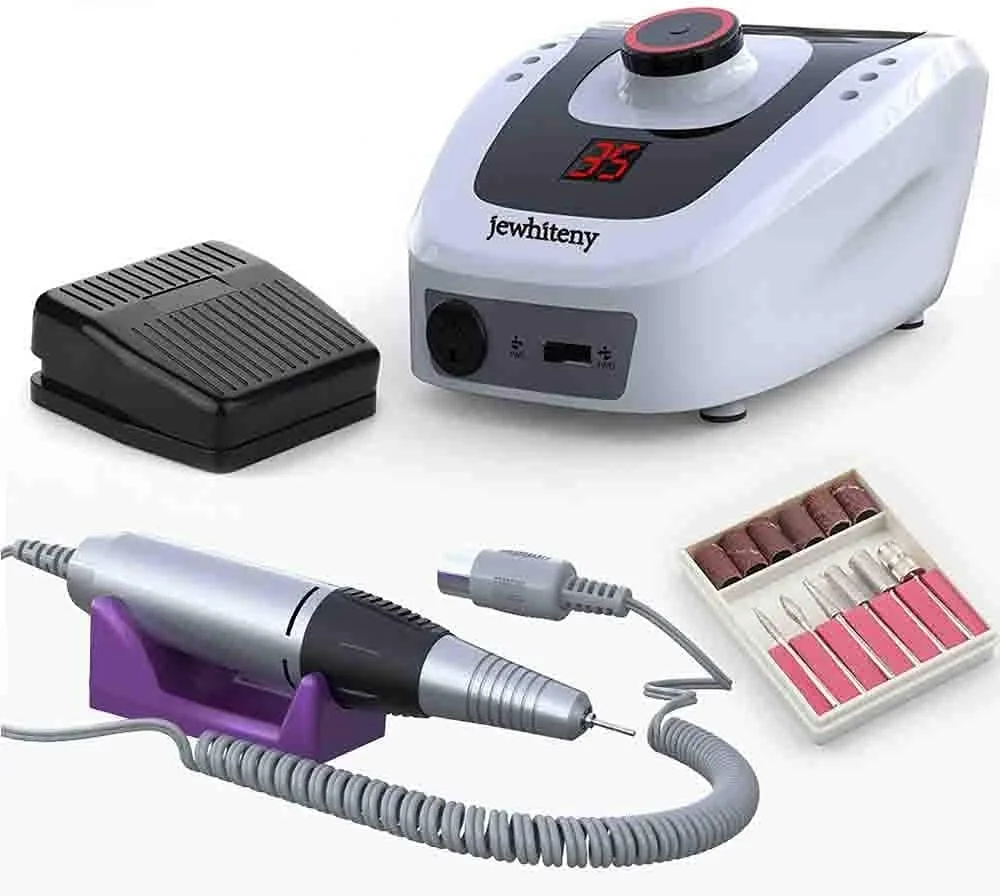 دستگاه سوهان برقی ناخن قابل حمل 6 در 1 به همراه کیت سر سوهان، ابزار پولیش و دستگاه حرفه ای ناخن برای از بین بردن لاک ژل و پولیش ناخن