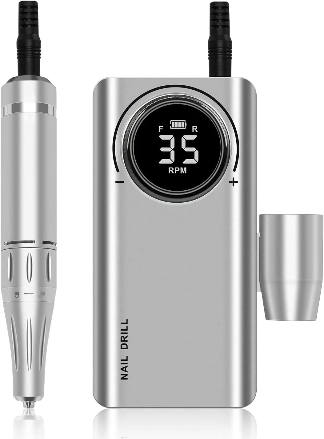 سوهان برقی ناخن قابل حمل، 35000 دور در دقیقه با صفحه نمایش LCD، کیت ابزار دریل ناخن شارژی برای ناخن های اکریلیک، ژل، طبیعی، مانیکور، پدیکور، پولیش و از بین بردن ناخن