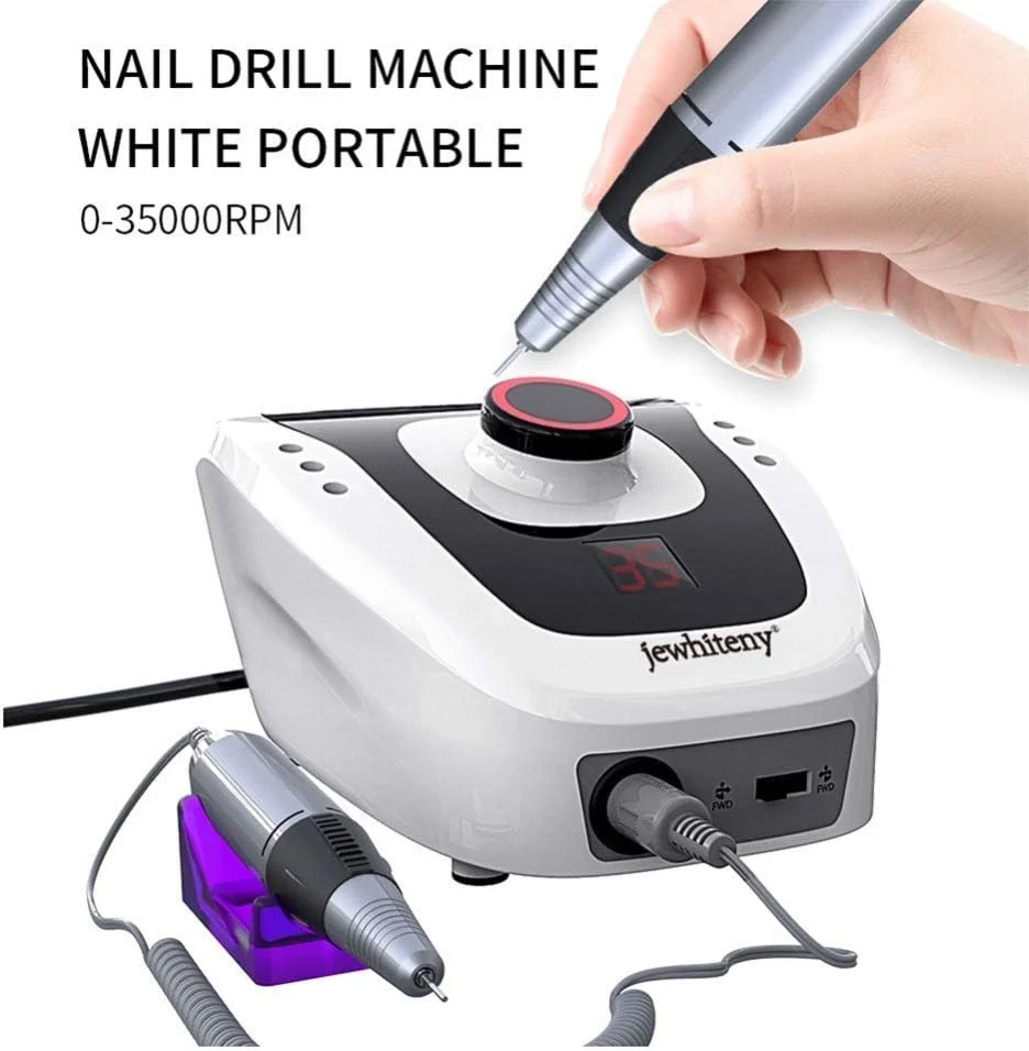 دستگاه سوهان برقی ناخن قابل حمل 6 در 1 به همراه کیت سر سوهان، ابزار پولیش و دستگاه حرفه ای ناخن برای از بین بردن لاک ژل و پولیش ناخن