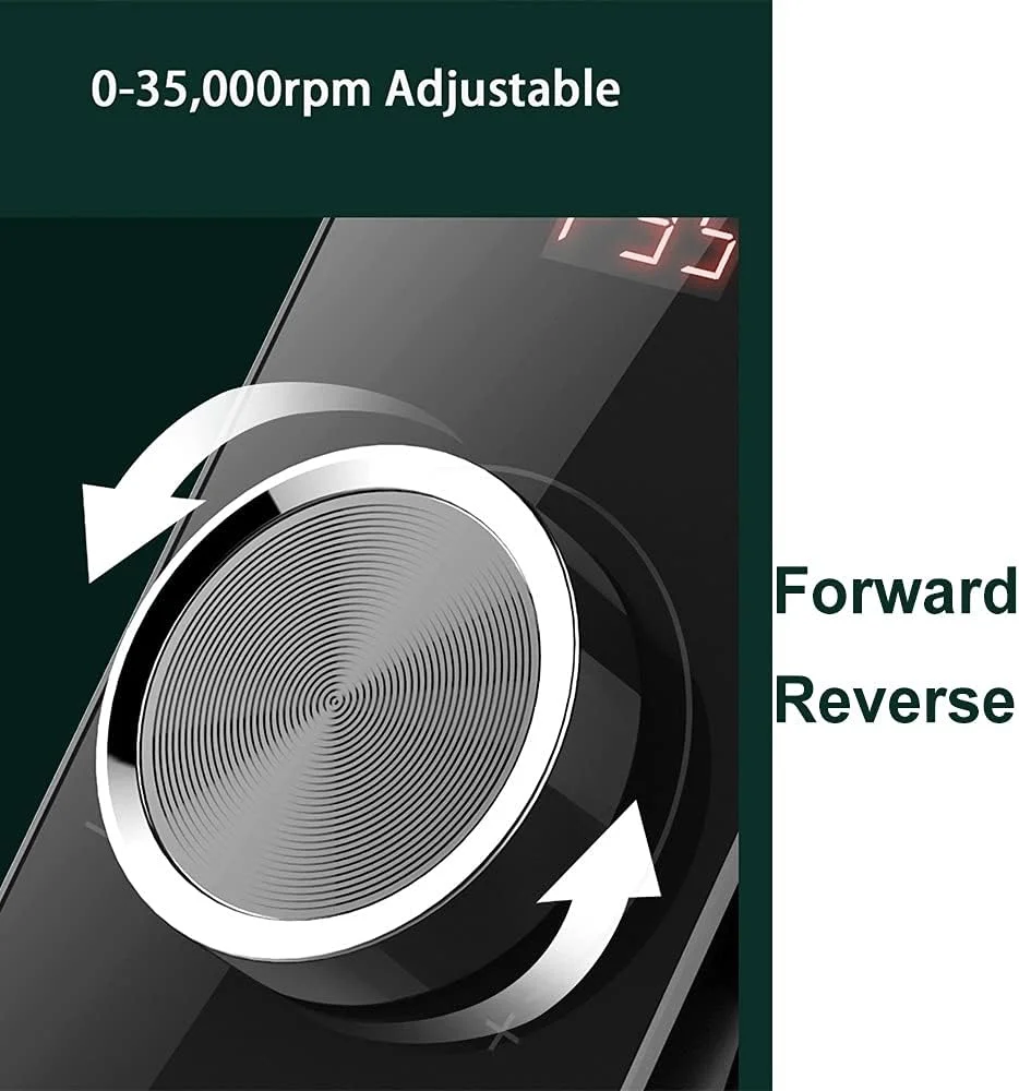 دستگاه سوهان برقی ناخن قابل حمل 35000 دور در دقیقه، ست مانیکور حرفه ای، سنباده ناخن برای ناخن های ژلی آکریلیک، مناسب برای استفاده در منزل و سالن (رنگ: مشکی)