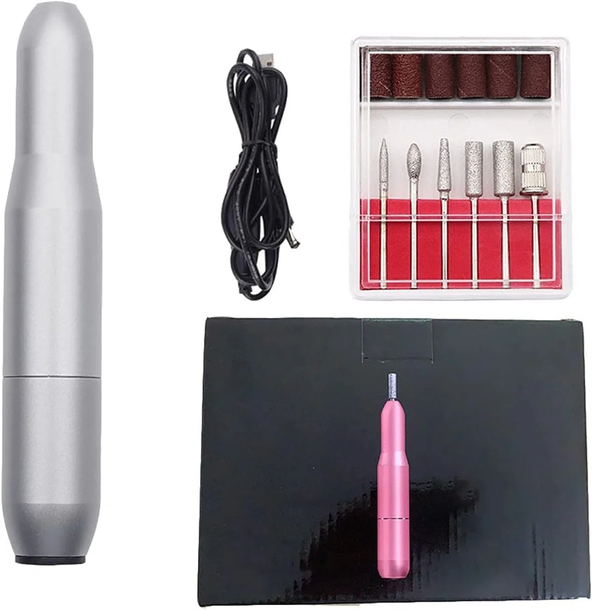 دستگاه سوهان برقی ناخن OXPMFY با سرعت 20000 دور در دقیقه، دستگاه مانیکور، پولیش ناخن، ابزار هنری ناخن و لوازم ناخن (خاکستری بدون جعبه)