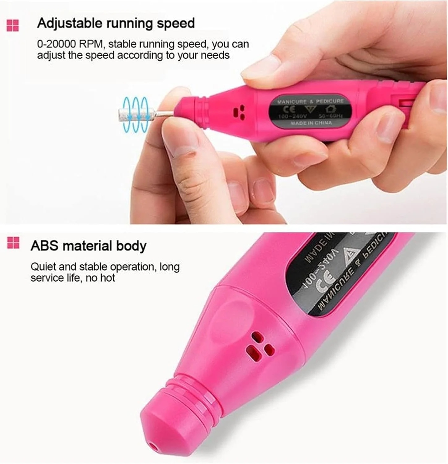 سوهان برقی ناخن ZAIED، دستگاه مانیکور و پدیکور قابل حمل در 5 رنگ، ست پولیش ناخن با 6 عدد سری سوهان، ابزار طراحی ناخن برای ناخن های طبیعی و لاک ژل سوهان برقی ناخن ZAIED، دستگاه مانیکور و پدیکور قابل حمل در 5 رنگ، ست پولیش ناخن با 6 عدد سری سوهان، ابزار طراحی ناخن برای ناخن های طبیعی و لاک ژل