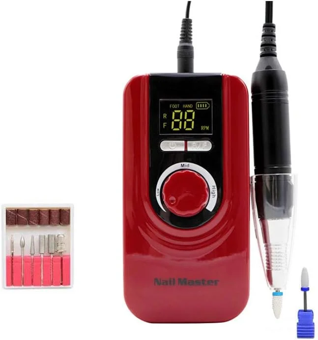دستگاه سوهان برقی ناخن قابل حمل و شارژی، مناسب برای کاشت ناخن، 35000 دور در دقیقه