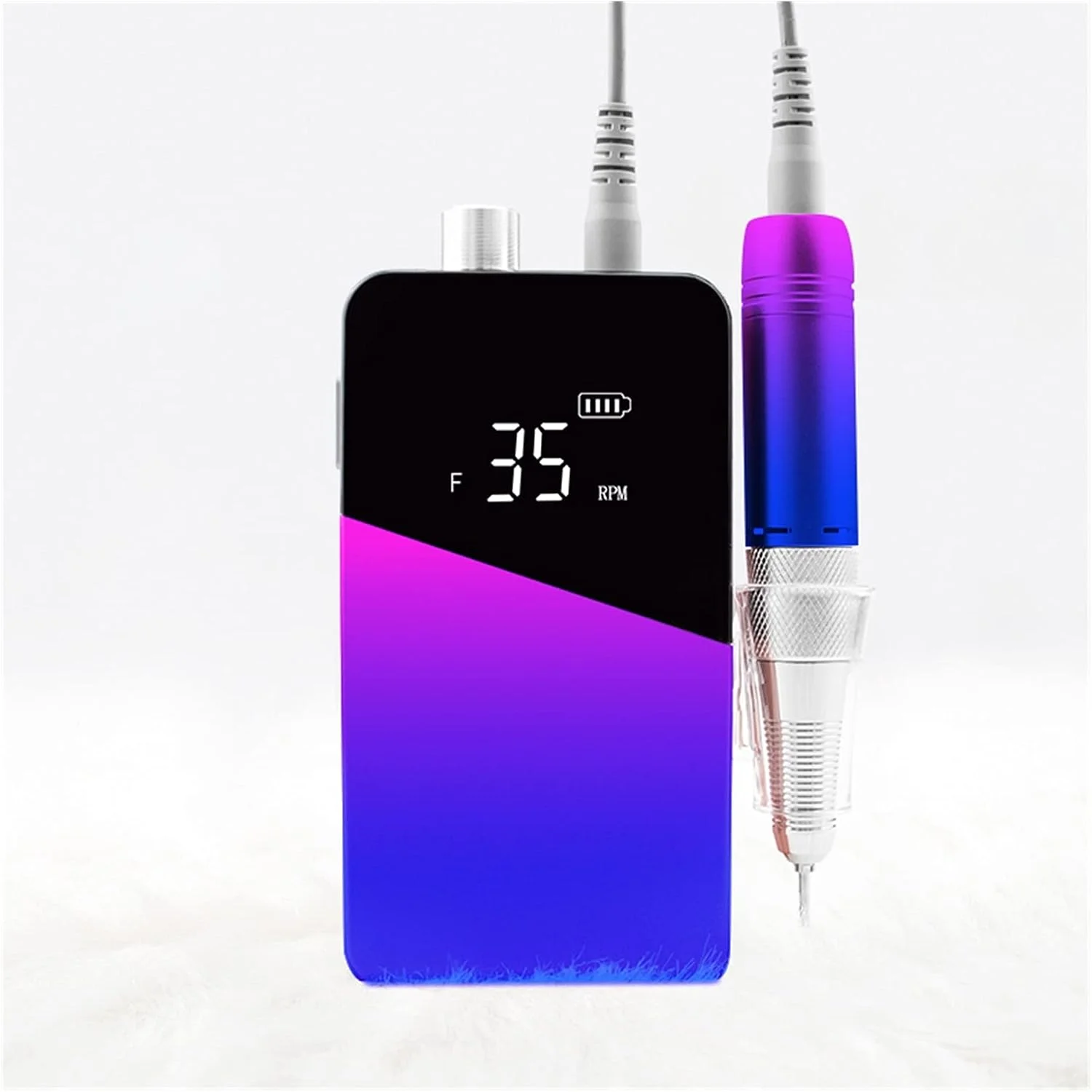 دستگاه مانیکور پدیکور برقی قابل حمل و شارژی ZAIED با رنگ گرادیانی، سرعت 35000 دور در دقیقه (رنگ: قرمز)