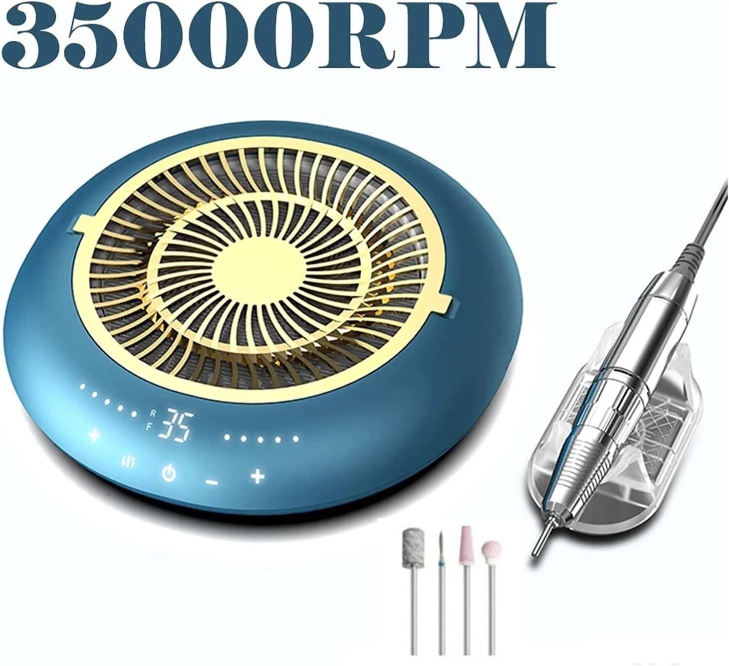 دستگاه سوهان برقی ناخن قابل حمل ZAIED مدل 2 در 1 60 وات 35000 دور در دقیقه به همراه جمع کننده گرد و غبار ناخن، کم صدا، فیلتر قابل استفاده مجدد، جاروبرقی برای ناخن، ابزار پدیکور ناخن (رنگ: آبی-تی) دستگاه سوهان برقی ناخن قابل حمل ZAIED مدل 2 در 1 60 وات 35000 دور در دقیقه به همراه جمع کننده گرد و غبار ناخن، کم صدا، فیلتر قابل استفاده مجدد، جاروبرقی برای ناخن، ابزار پدیکور ناخن (رنگ: آبی-تی)