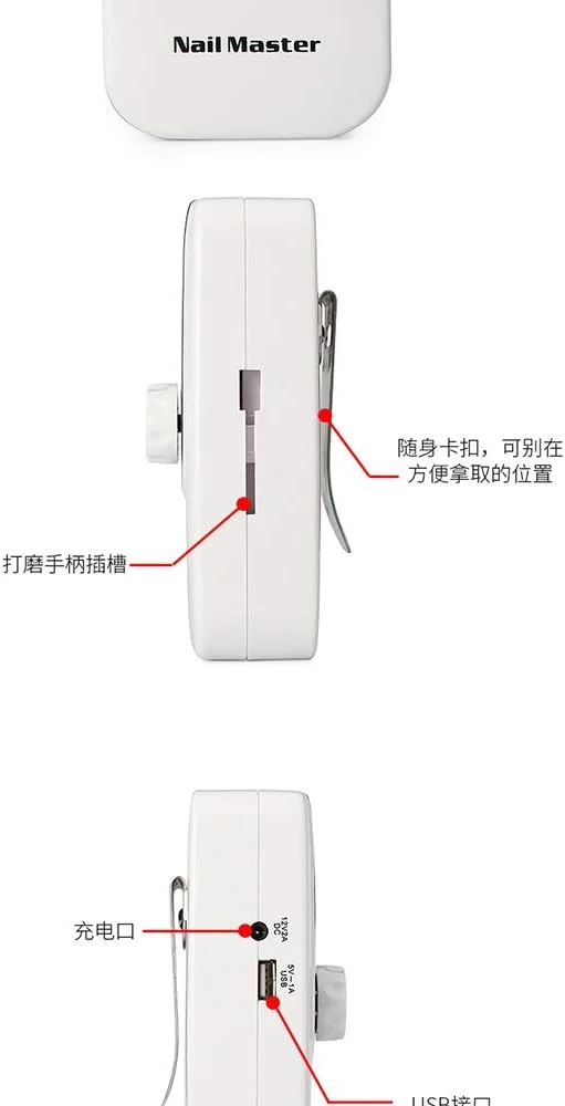 دستگاه سوهان برقی ناخن قابل حمل و شارژی، مناسب برای کاشت ناخن، 35000 دور در دقیقه