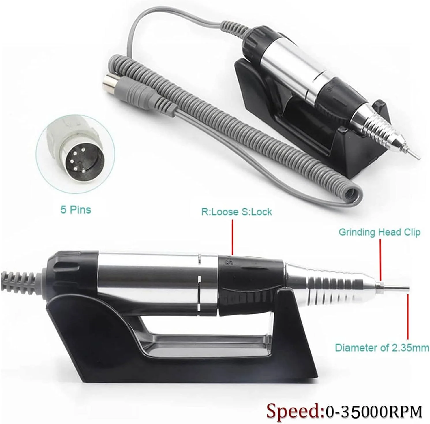 دستگاه مانیکور برقی ناخن ZAIED 20W 35000RPM به همراه لوازم جانبی فرز و سر سوهان (رنگ: 18w 35000 دور در دقیقه) دستگاه مانیکور برقی ناخن ZAIED 20W 35000RPM به همراه لوازم جانبی فرز و سر سوهان (رنگ: 18w 35000 دور در دقیقه)