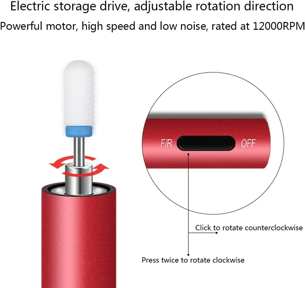 دستگاه سوهان برقی ناخن قابل حمل 12000 دور در دقیقه، کیت سوهان ناخن بی سیم حرفه ای برای ناخن های اکریلیک، ژل و طبیعی، قابل شارژ با USB دستگاه سوهان برقی ناخن قابل حمل 12000 دور در دقیقه، کیت سوهان ناخن بی سیم حرفه ای برای ناخن های اکریلیک، ژل و طبیعی، قابل شارژ با USB