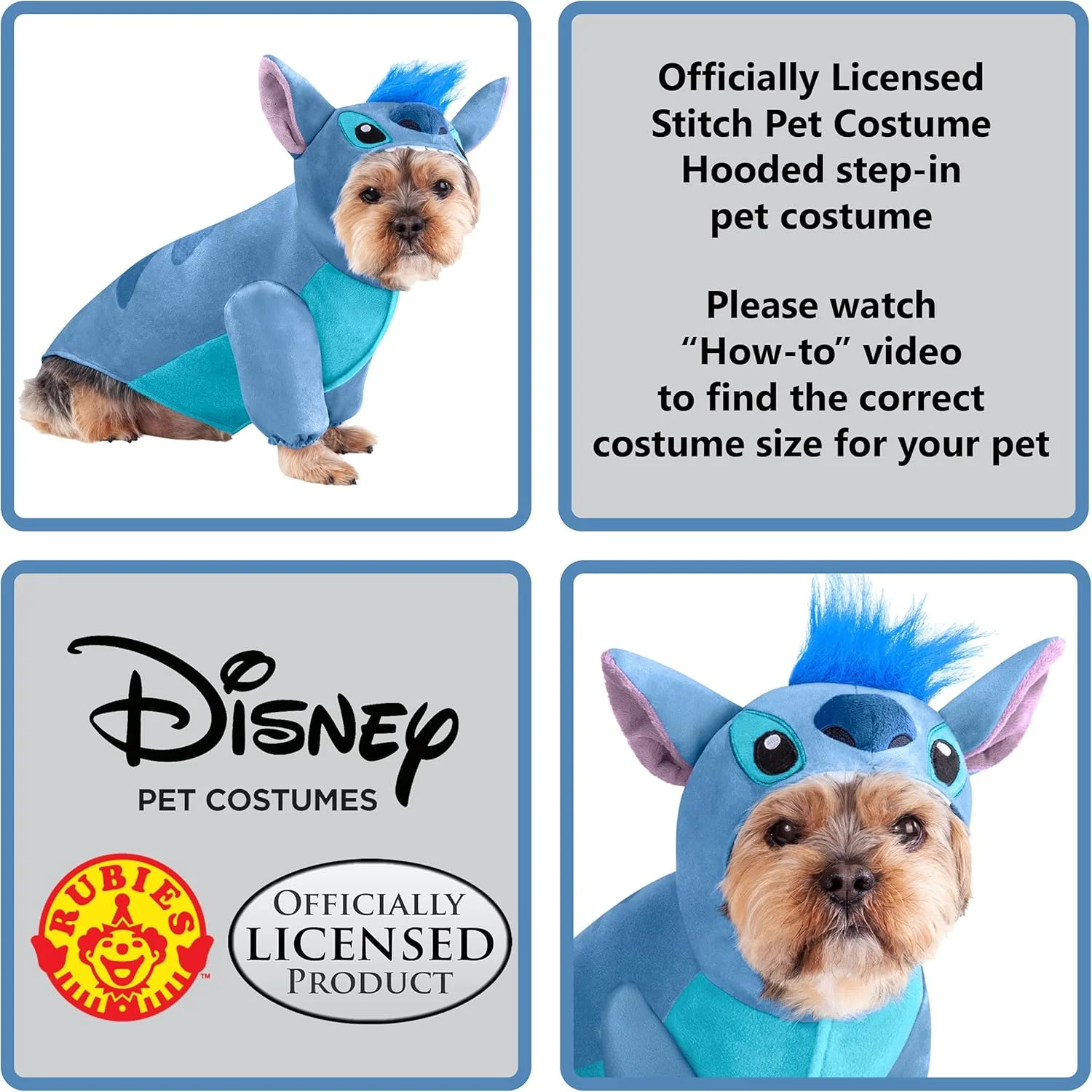 لباس حیوانات خانگی دیزنی لیلو و استیچ - طرح استیچ، سایز ایکس لارج