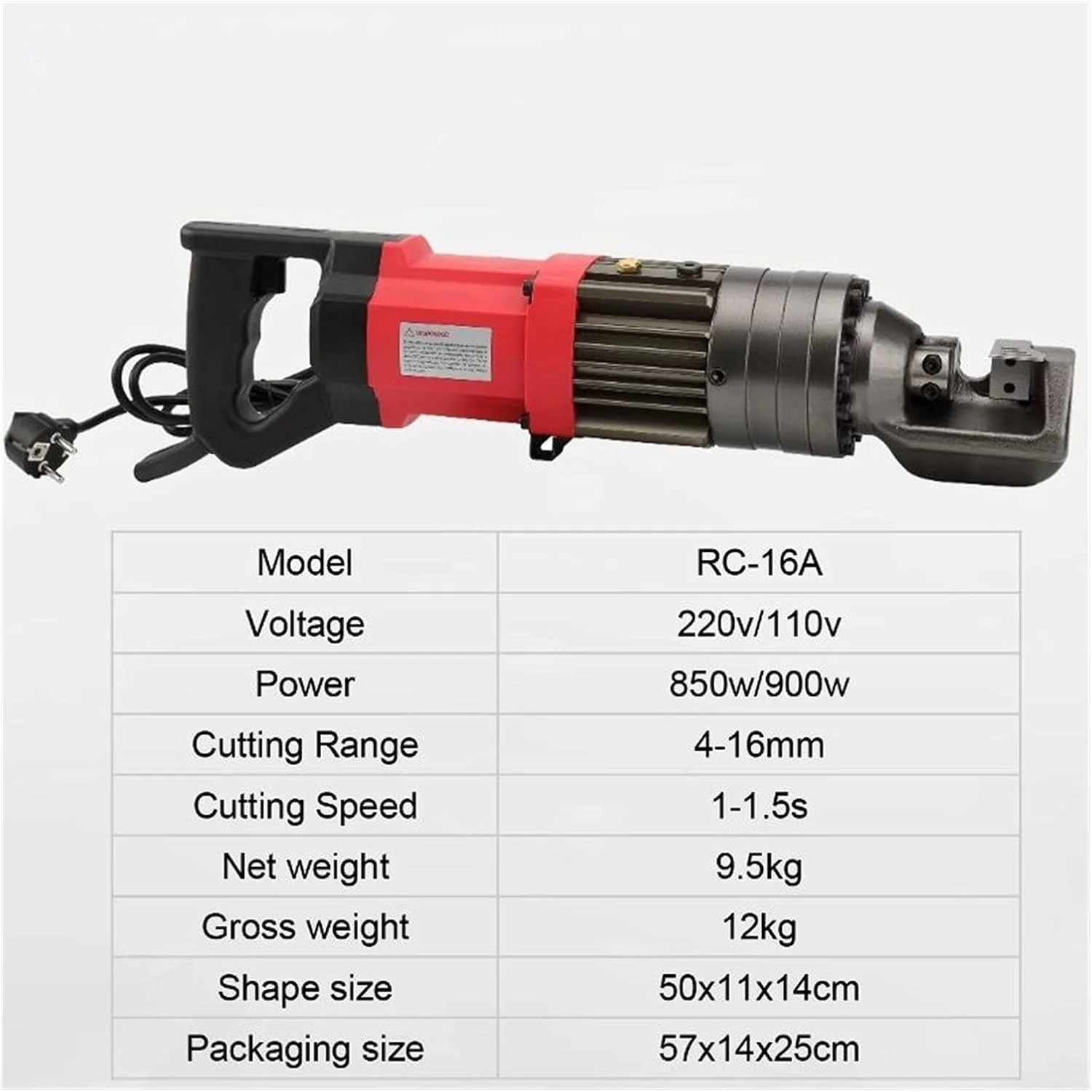 دستگاه برش میلگرد هیدرولیک برقی TTGLRT مدل RC-16، قابل حمل و سریع دستگاه برش میلگرد هیدرولیک برقی TTGLRT مدل RC-16، قابل حمل و سریع