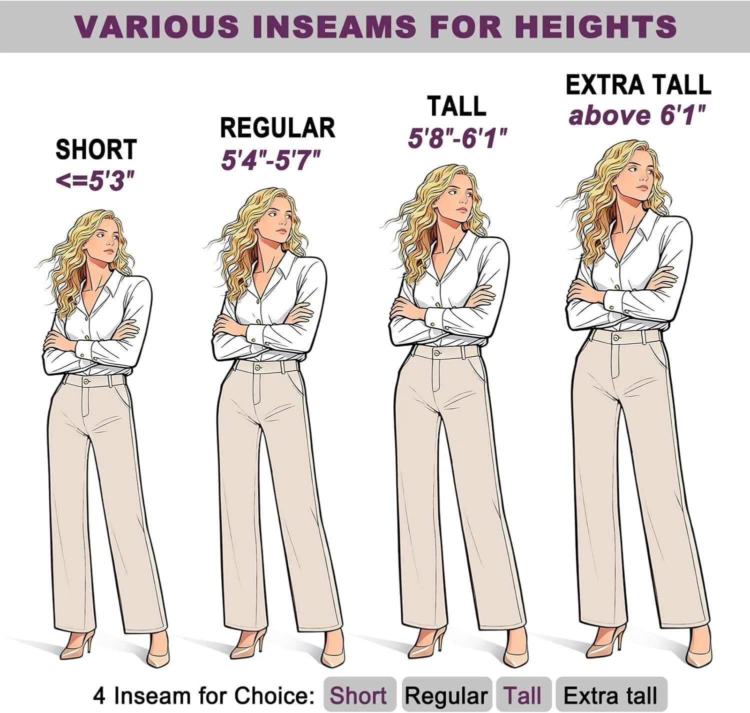 شلوار زنانه راسته پاچه گشاد کمر بلند iChosy، شلوار رسمی با جیب، خاکی کم رنگ، سایز 14 شلوار زنانه راسته پاچه گشاد کمر بلند iChosy، شلوار رسمی با جیب، خاکی کم رنگ، سایز 14