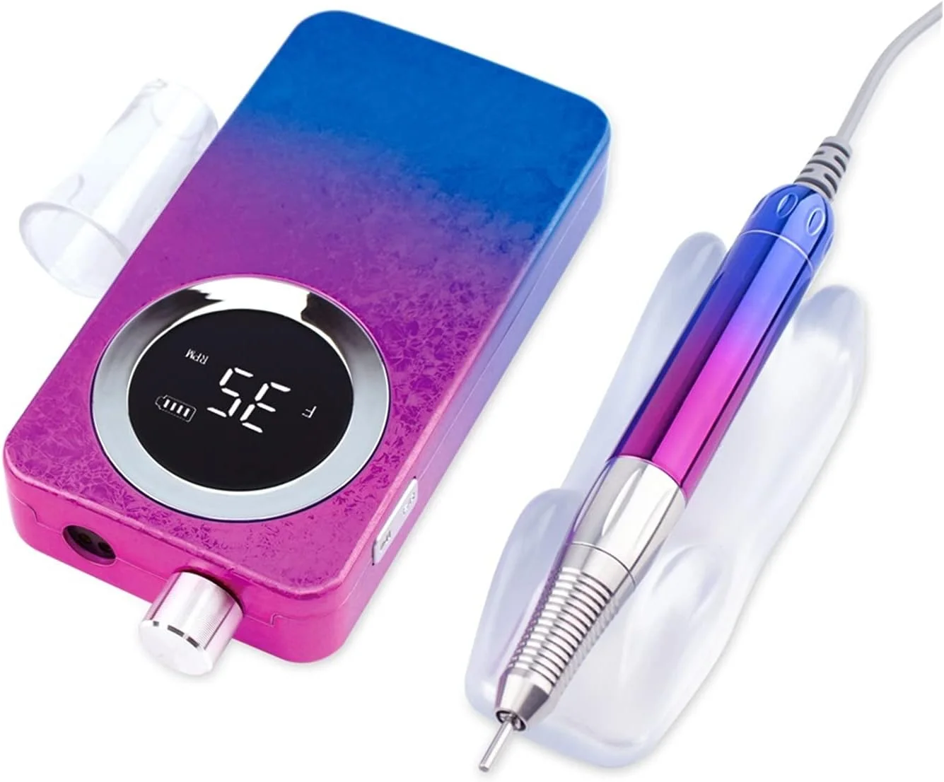 دستگاه سوهان برقی ناخن Shandongmt با هندپیس موتور براشلس، بی سیم، رنگ گرادیانی، 35000 دور در دقیقه، قابل حمل، شارژی و بدون سیم (رنگ: ست) دستگاه سوهان برقی ناخن Shandongmt با هندپیس موتور براشلس، بی سیم، رنگ گرادیانی، 35000 دور در دقیقه، قابل حمل، شارژی و بدون سیم (رنگ: ست)