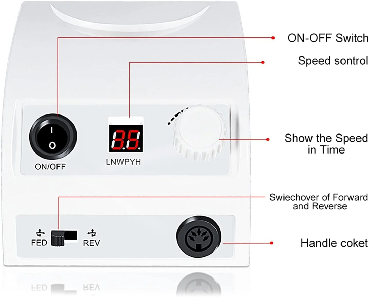 دستگاه سوهان برقی ناخن Shandongmt، ۳۵۰۰۰ دور در دقیقه/۲۰۰۰۰ دور در دقیقه، نمایشگر HD، دستگاه مانیکور فلزی برای تجهیزات هنر ناخن، سمباده ناخن دستگاه سوهان برقی ناخن Shandongmt، ۳۵۰۰۰ دور در دقیقه/۲۰۰۰۰ دور در دقیقه، نمایشگر HD، دستگاه مانیکور فلزی برای تجهیزات هنر ناخن، سمباده ناخن