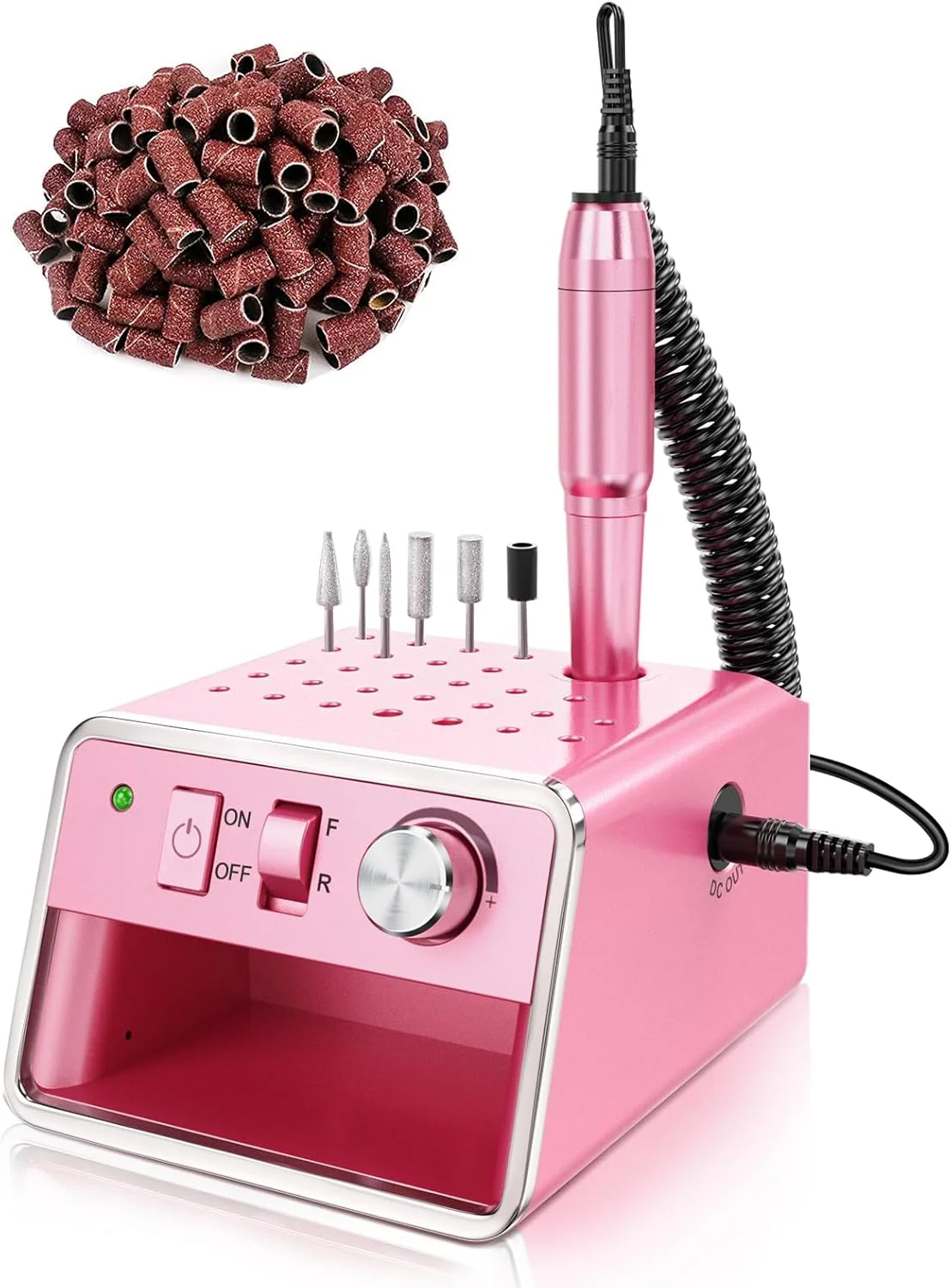 سوهان برقی ناخن سوبای - سوهان ناخن برقی قابل حمل برای ناخن های ژلی آکریلیک، کیت سوهان برقی ناخن