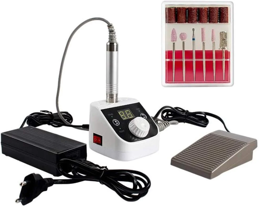 دستگاه سوهان برقی ناخن حرفه ای STUFY، ست سوهان برقی دسته بی صدا و بدون برس، ابزار پدیکور مانیکور برای ناخن های اکریلیک، ژل، بافر ناخن خانگی مانیکور P