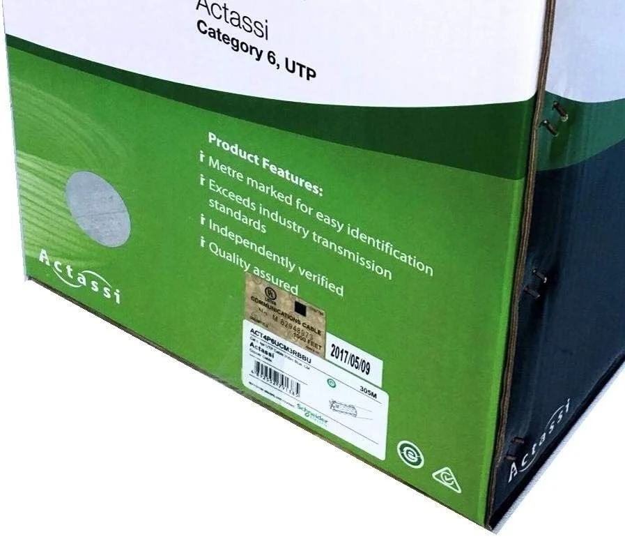 کابل شبکه Cat 6 UTP اشنایدر الکتریک Actassi - 305 متری کابل شبکه Cat 6 UTP اشنایدر الکتریک Actassi - 305 متری